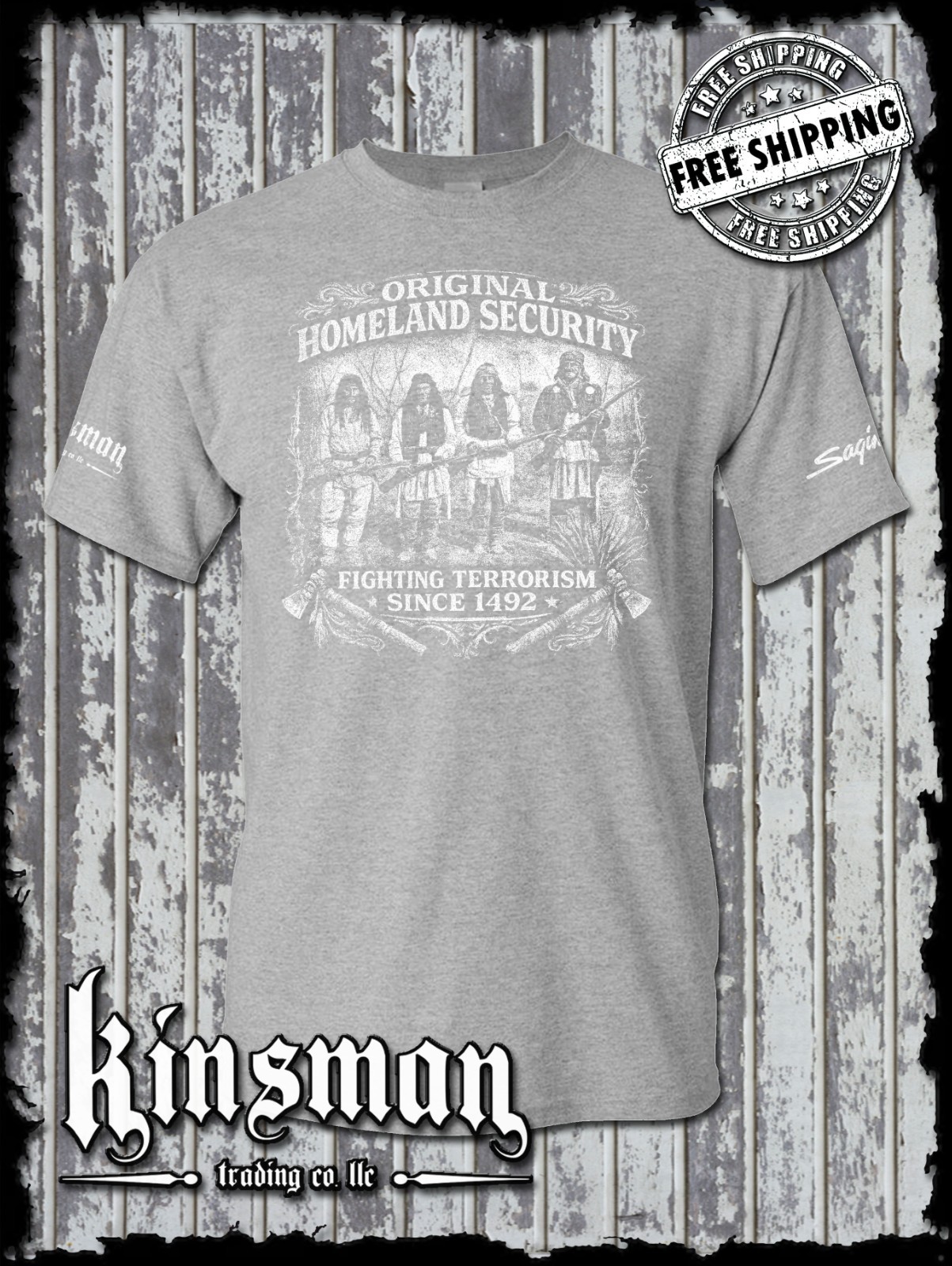 Fighting Terrorism Since 1492 Homeland Security T-Shirt Native American Indian