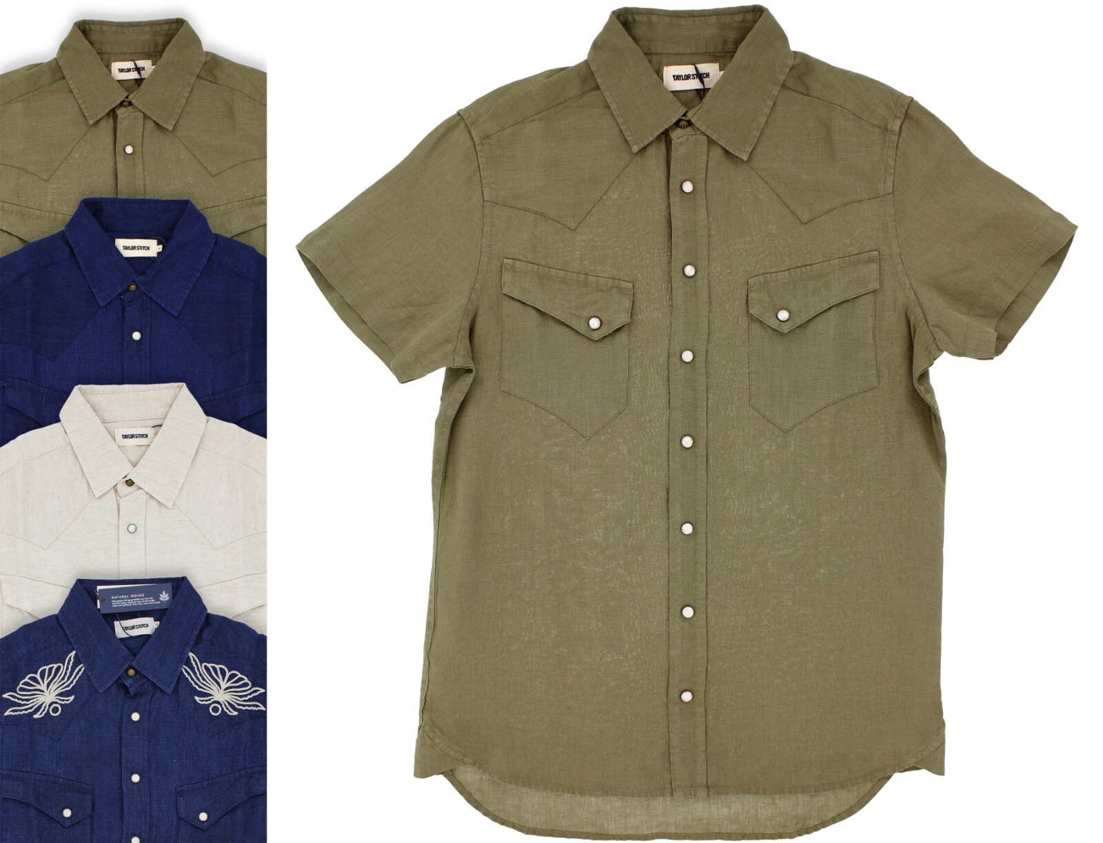 Taylor Stitch Shirt, Men’s The Short Sleeve Western, Collared MSRP $128