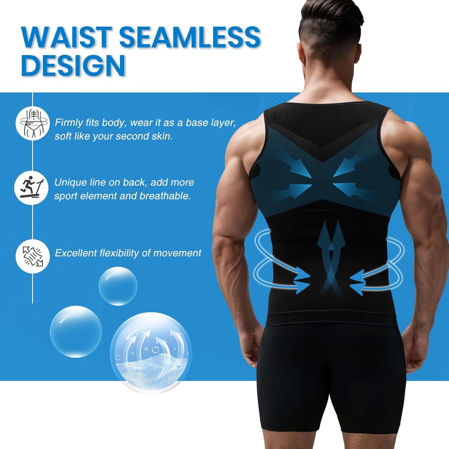 Shaperluv For Men Body Shaper Vest Compression Shirt Tank Fajas camisa de hombre