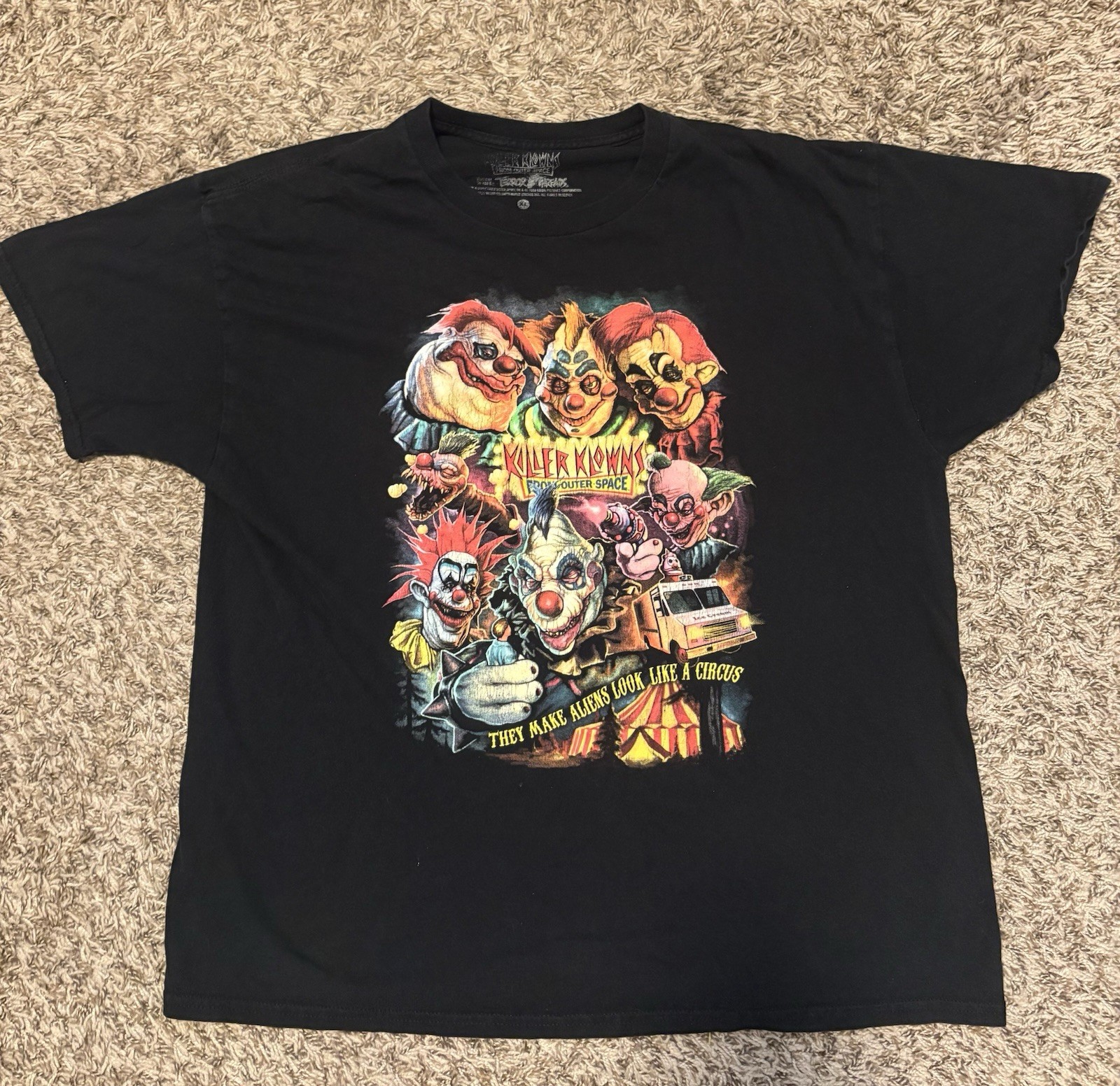 Killer Klowns From Outer Space Terror Threads T-Shirt Black XL Horror Movie