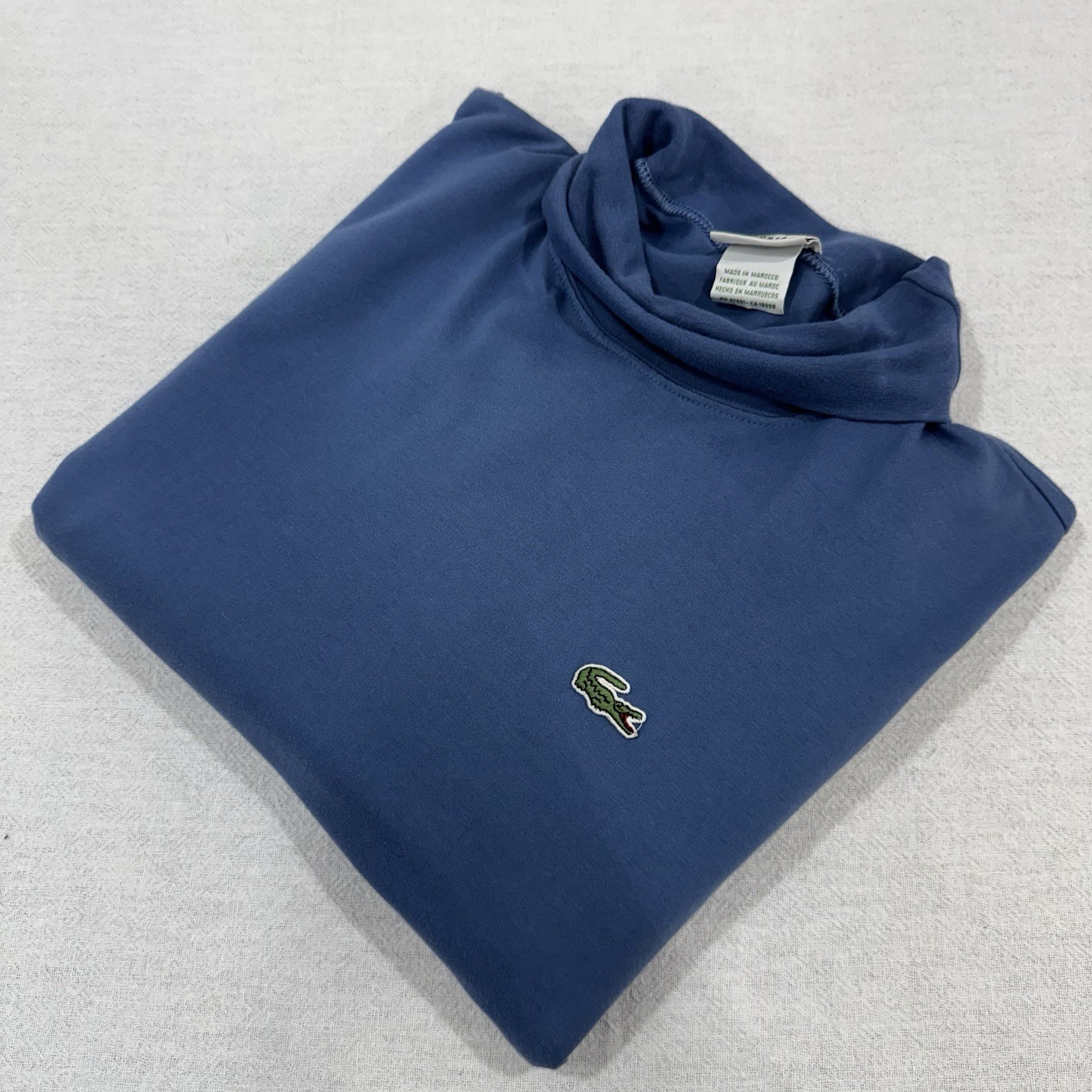 Vintage 90s Lacoste Turtle Neck Long Sleeve Shirt Men’s XL Classic Fit FR 8