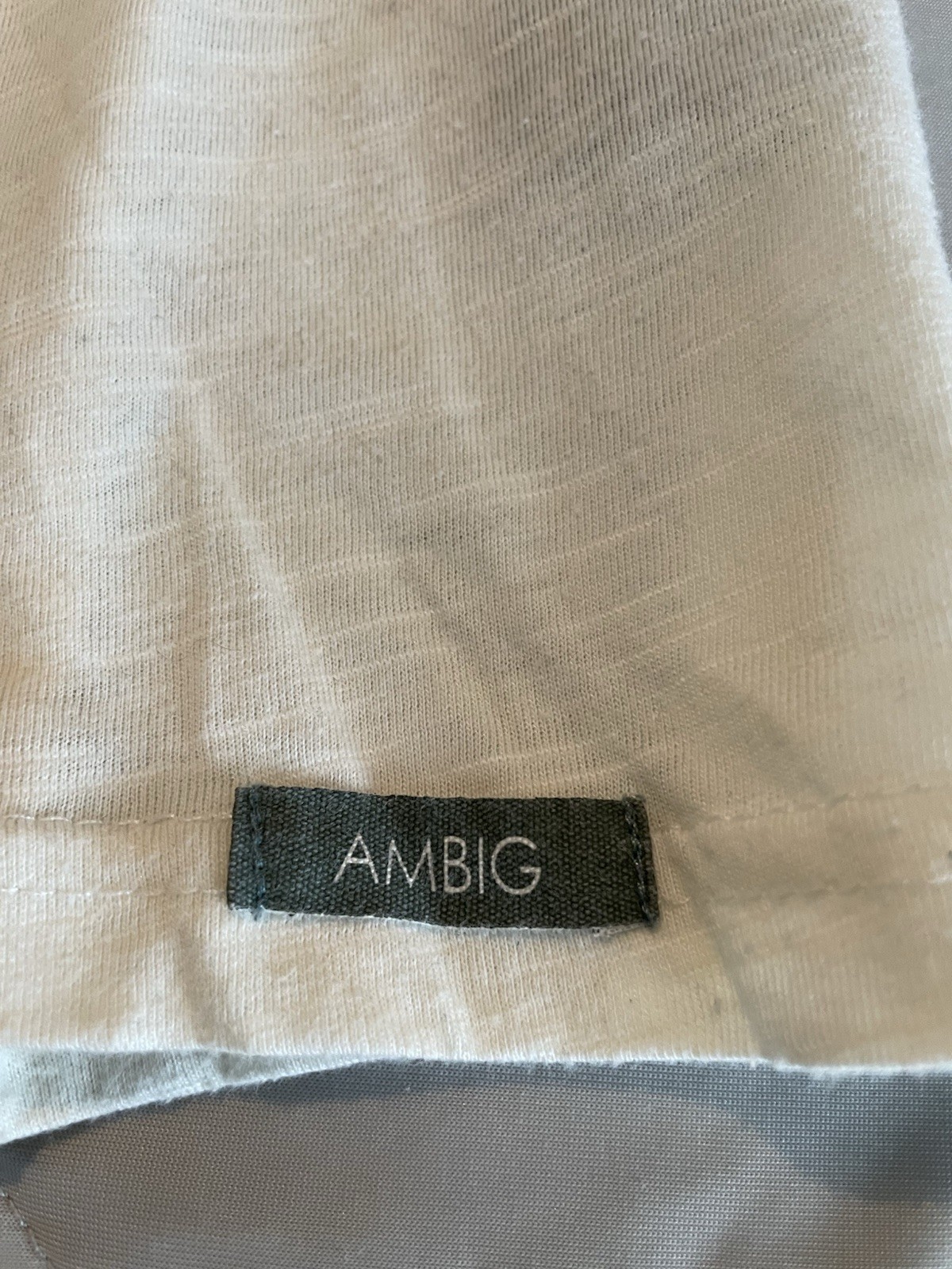 AMBIG Mens Cream White Solid Henley Top Long Sleeve Button Knit, Size M