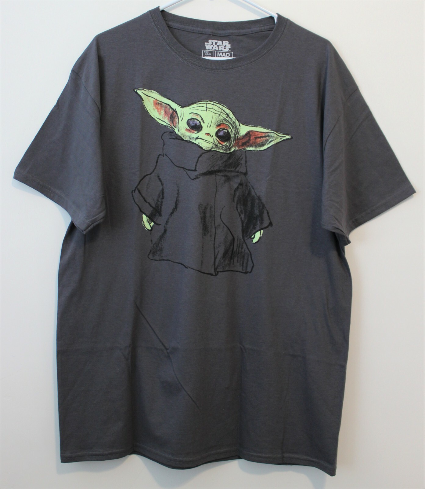 Star Wars Standing Child Men’s Baby Yoda Grey T-shirt Multisize NWT
