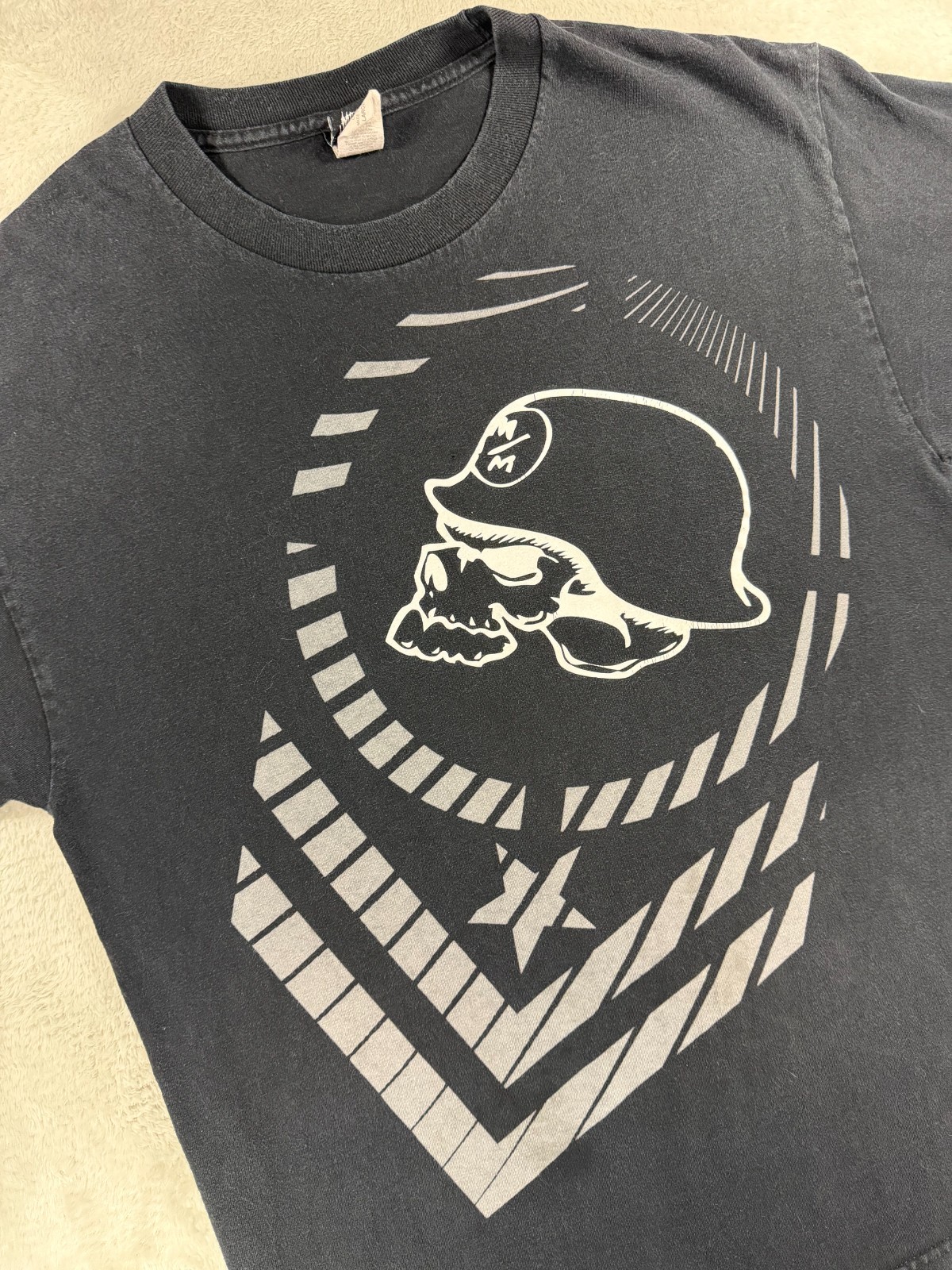 Vintage Y2K Metal Mulisha OG Helmet Skull T-Shirt Mens L Black Faded