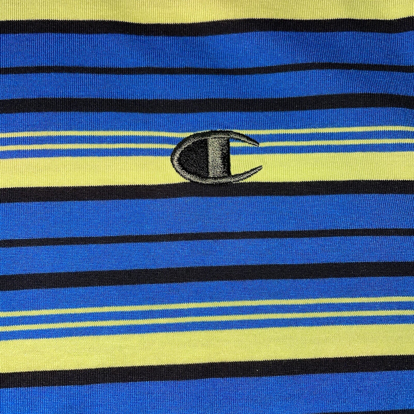 Champion Classic Tailored Stripe Short Sleeve T-Shirt Blue Green Black Men’s NWT