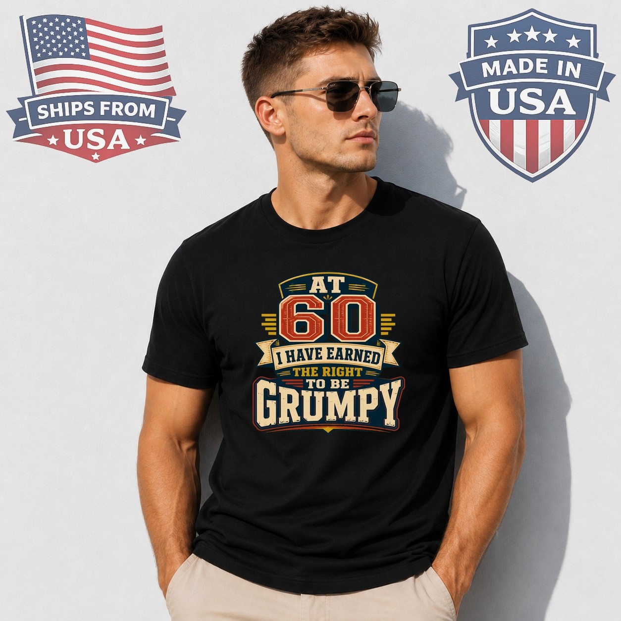 Grumpy 60th Birthday Graphic T-Shirt