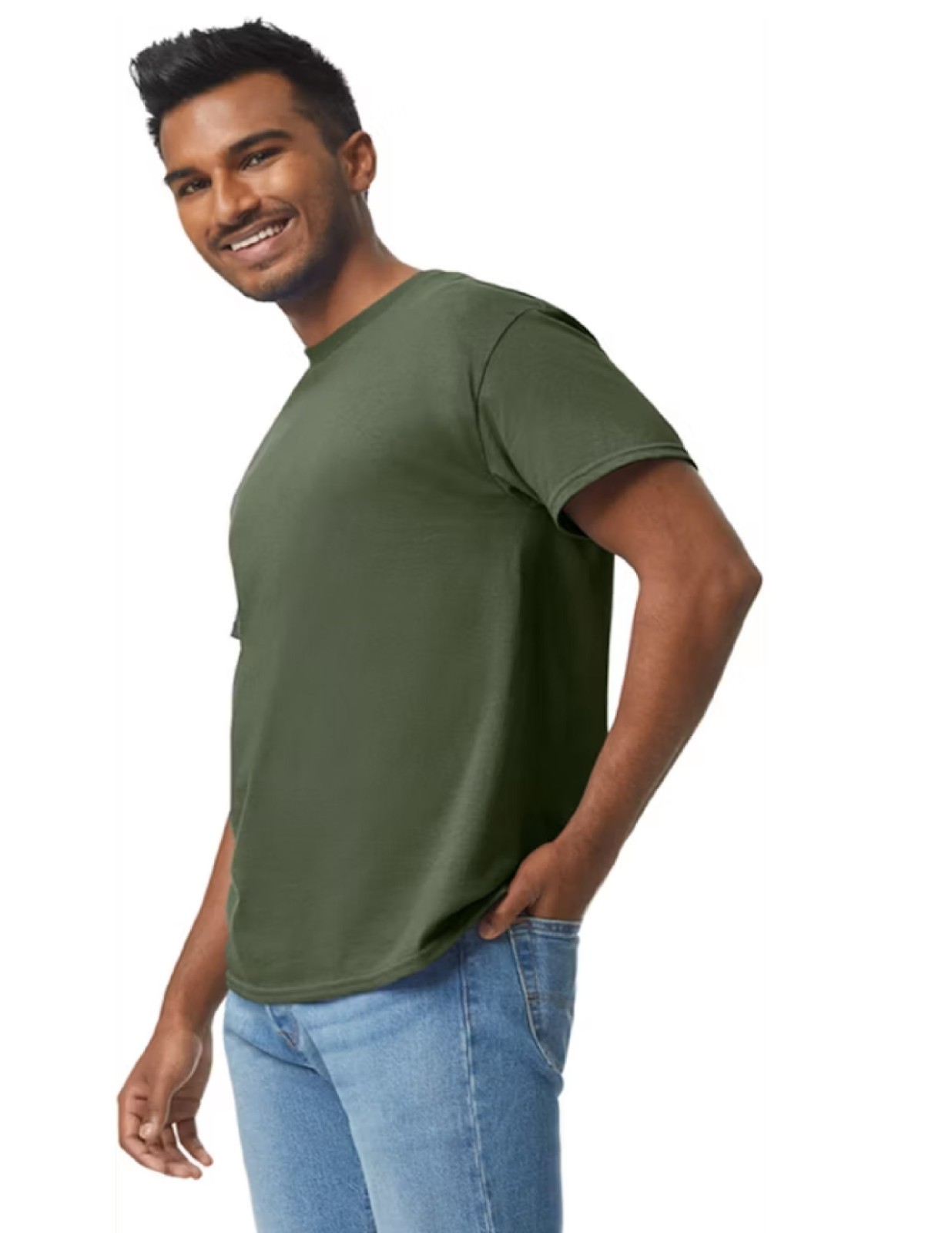 Gildan Adult Ultra Cotton T-Shirt Size XL, Style G2000-Military Green