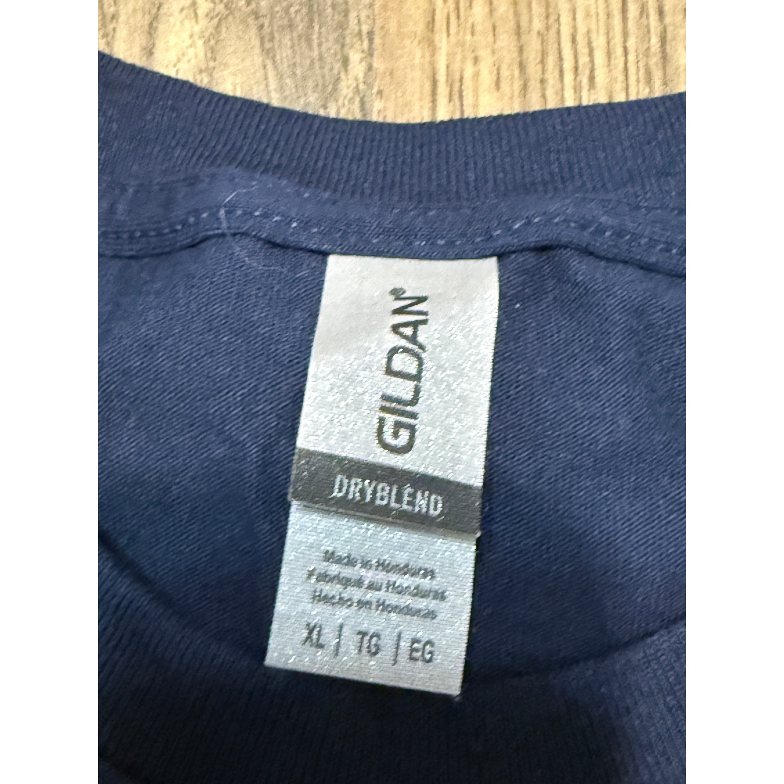 Gildan T-Shirt Mens XL Navy Blue Adult DryBlend Short Sleeve Crew Neck Excellent