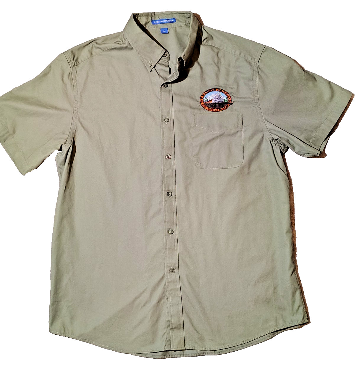 Washington Railroad Mount Rainier Embroidered Shirt Bowler’s Style Short Sleeve