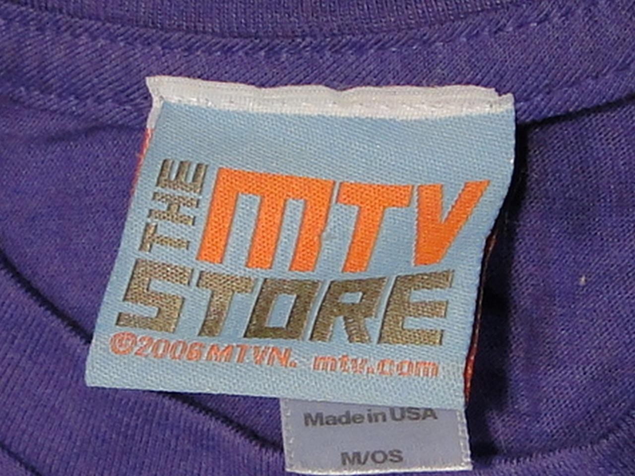 2006 The MTV Store Purple & Yellow T-Shirt Size M/OS Unused