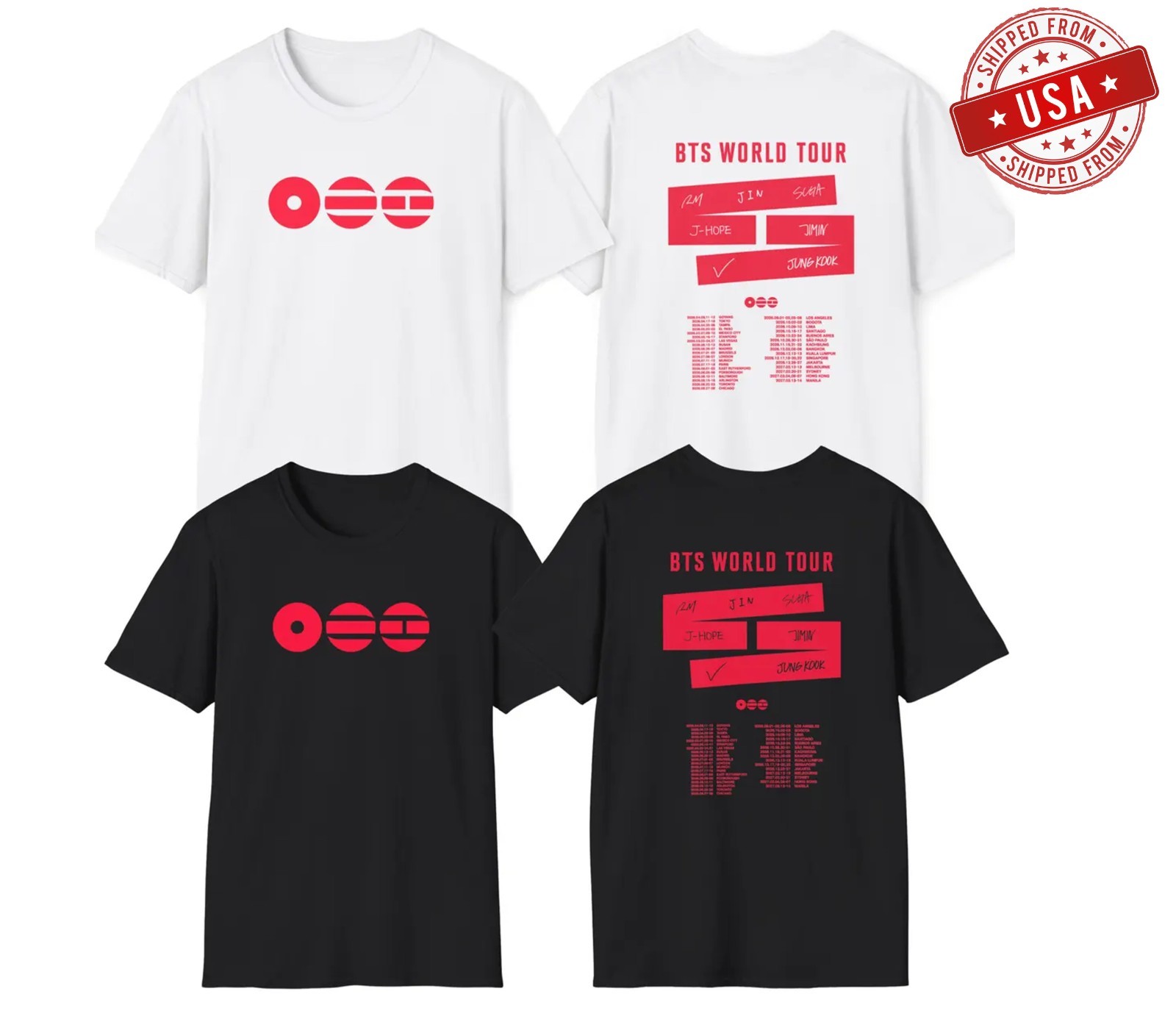 BTS Arirang World Tour 2026 Concert Merch Graphic T Shirt