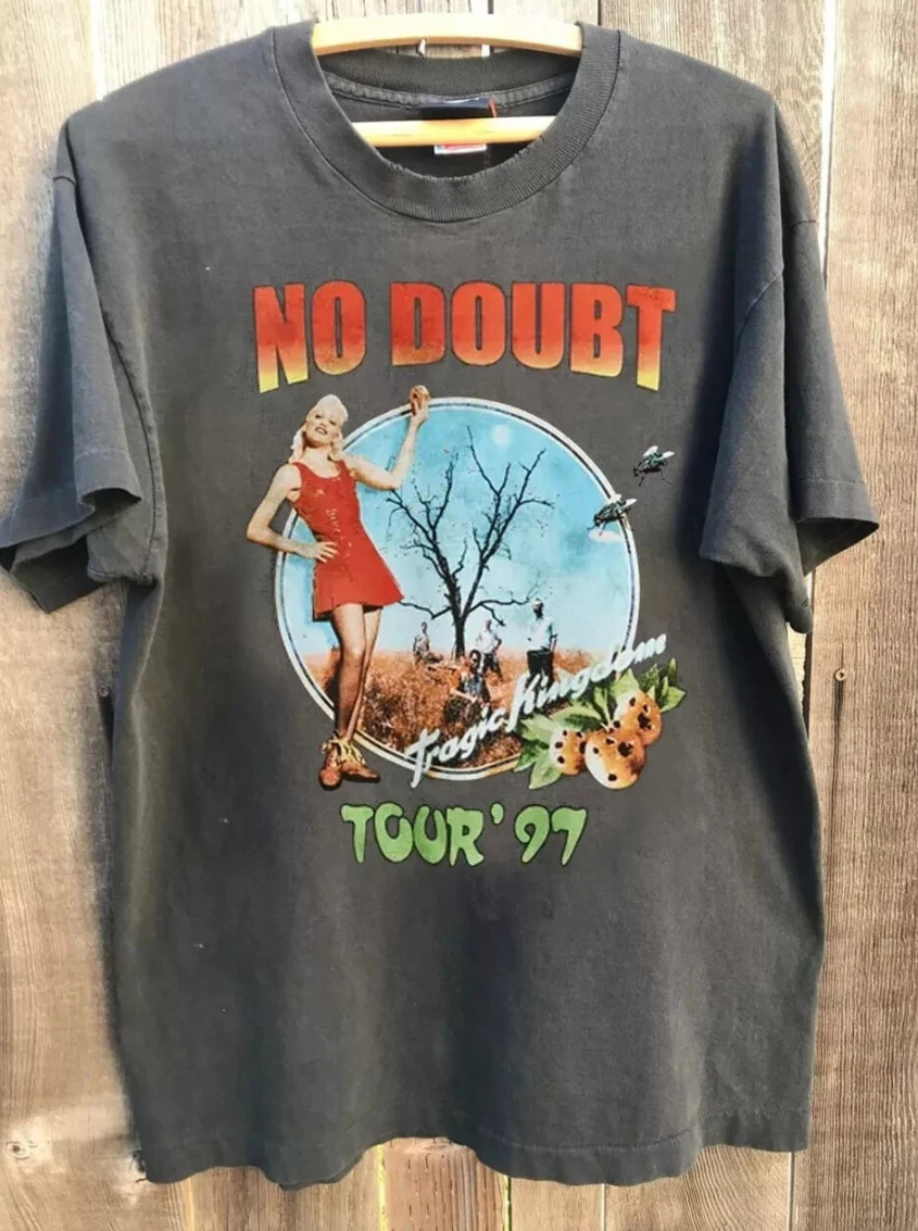 No Doubt 1997 Tour Basic Style Charcoal Unisex T shirt Reprint Men Women S-5XL