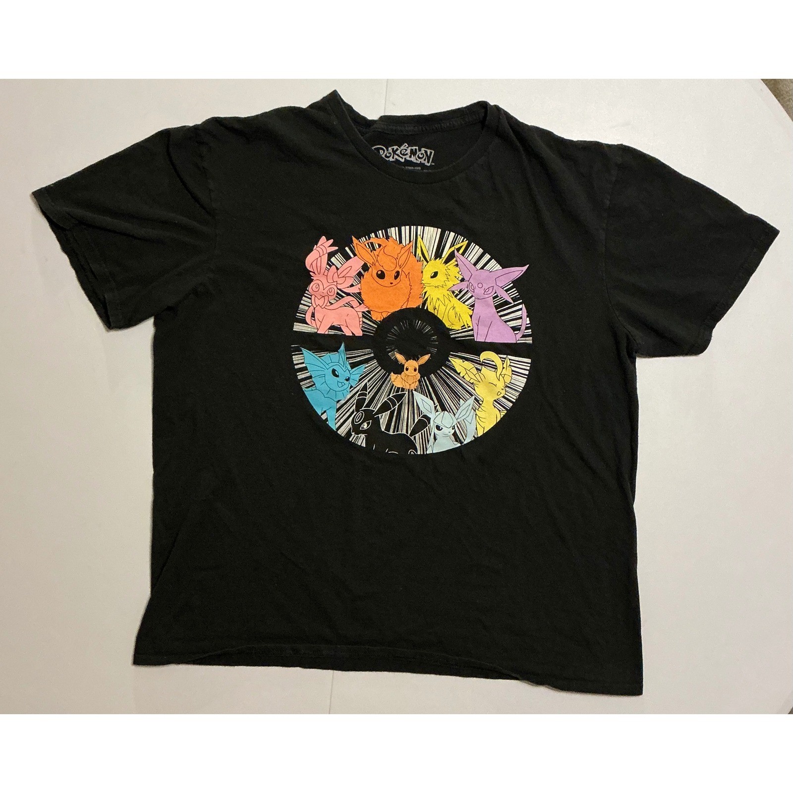 Pokemon Eevee Evolutions Umbreon T Shirt Mens XL Black Cotton Sylveon Espeon