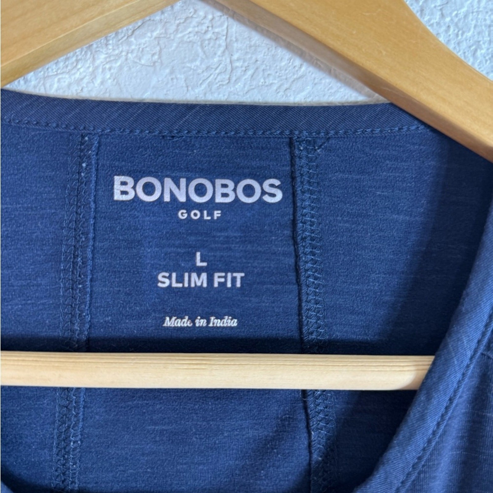 Bonobos Golf Slim Fit Long Sleeve T-shirt Dark Blue Logo Casual Weekends Large
