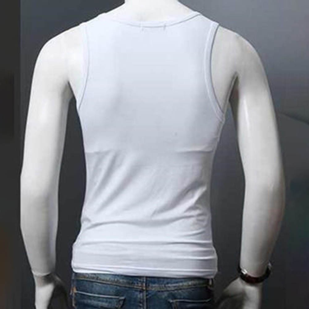 Men’s Solid Color Sleeveless U-Neck Tank Top for Gym Fitness and Training