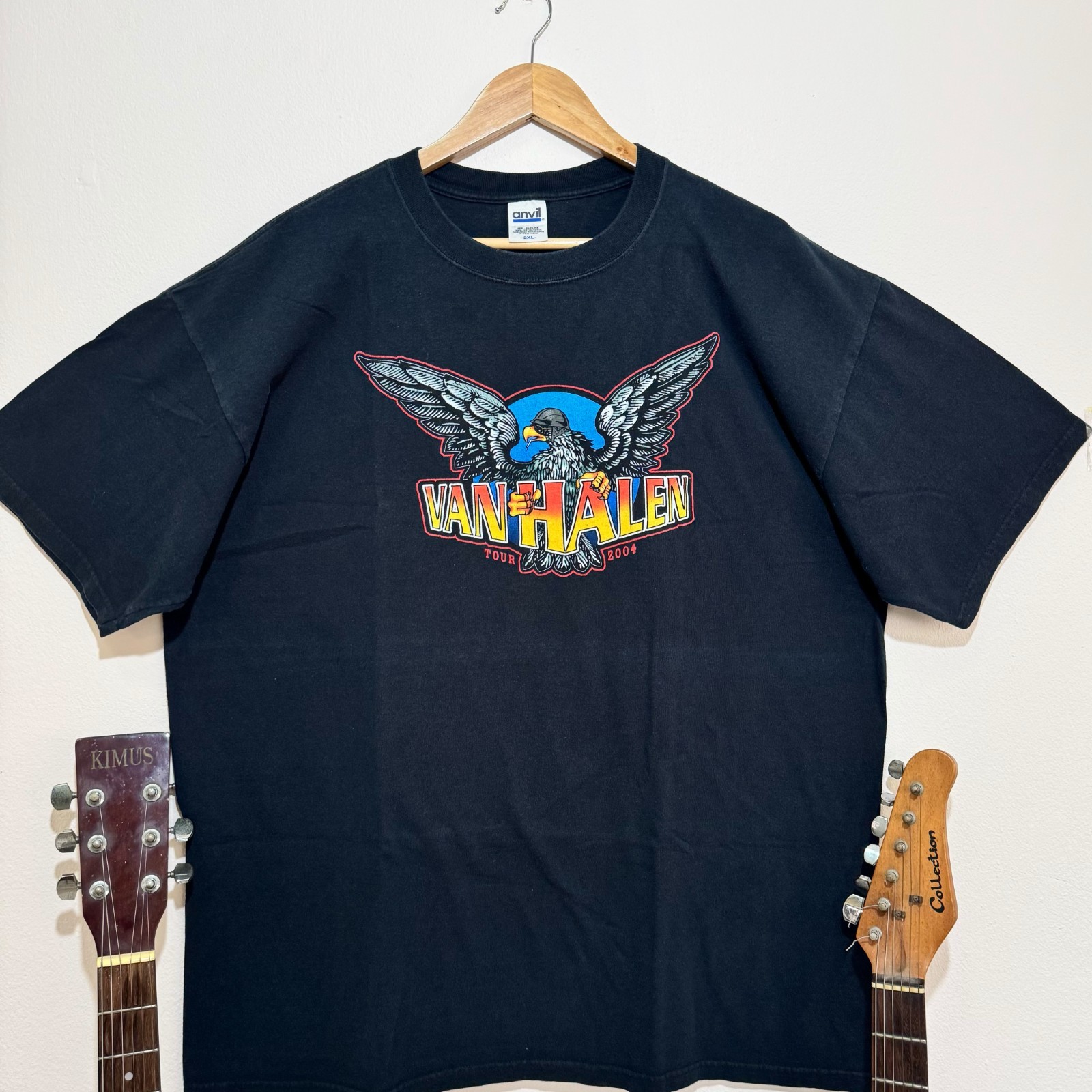 Vintage Van Halen 2004 Tour T-Shirt XXL Faded Black Grunge Biker Eagle Rock Y2K