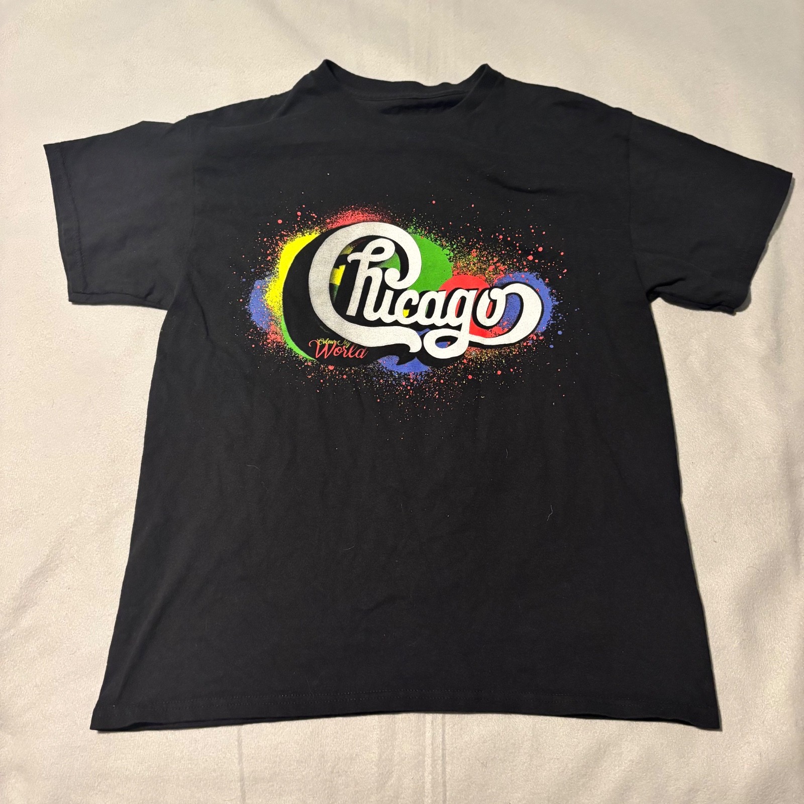 Chicago Shirt Mens M Black Color My World 2025 Tour Band Music Graphic T No Tags