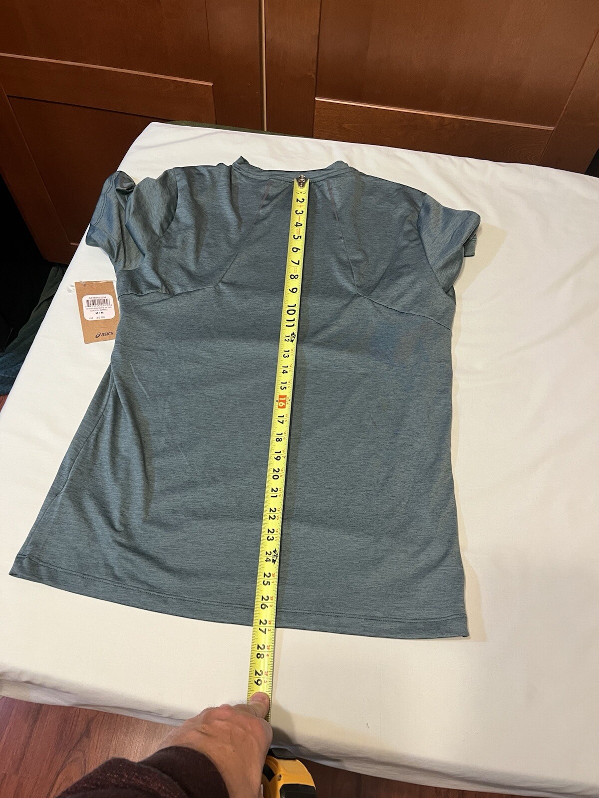 Asics Men’s T-Shirt Blue Green Teal Medium Polyester Spandex – NWT