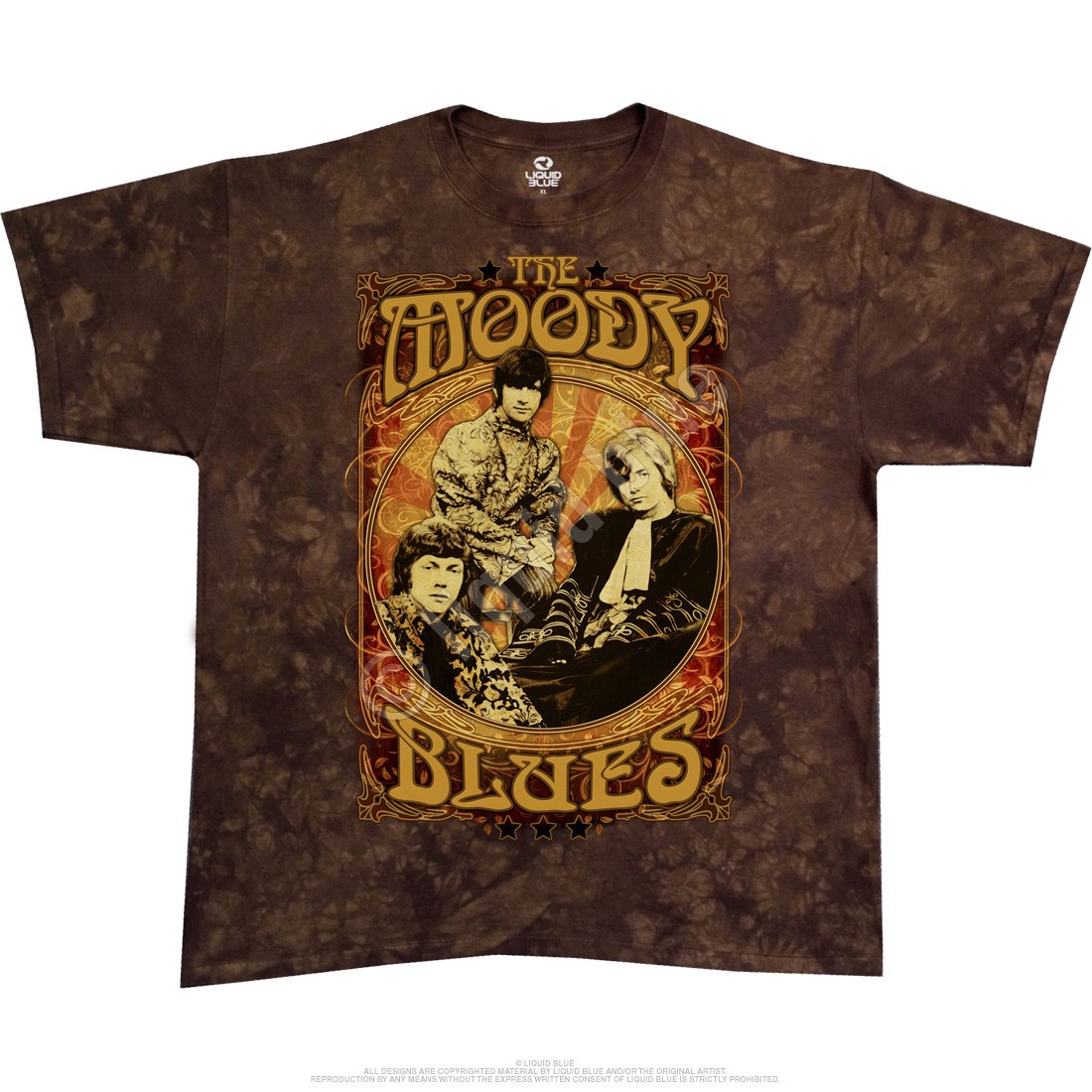 Moody Blues Vintage Poster Tie-Dye T-Shirt Liquid Blue