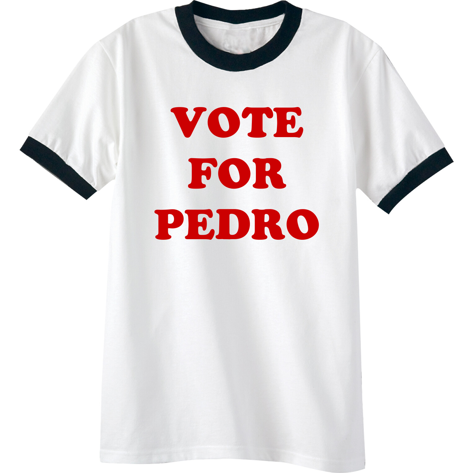 Vote for Pedro Short Sleeve Ringer T-Shirt – Adult Small – 4XL – Free Shipping