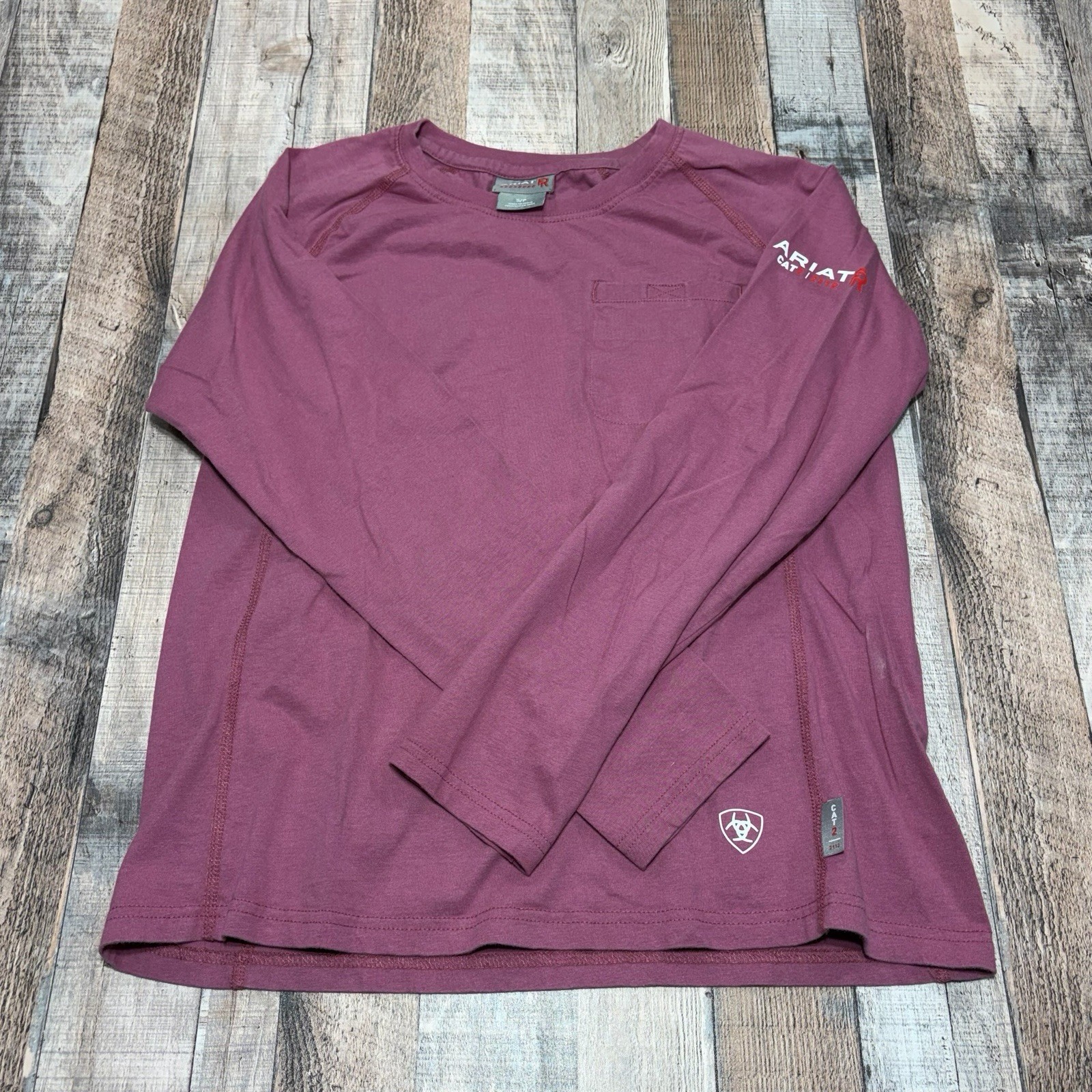 Ariat FR CAT 2 Long Sleeve Work Shirt Men’s Small Purple Flame Resistant Pocket