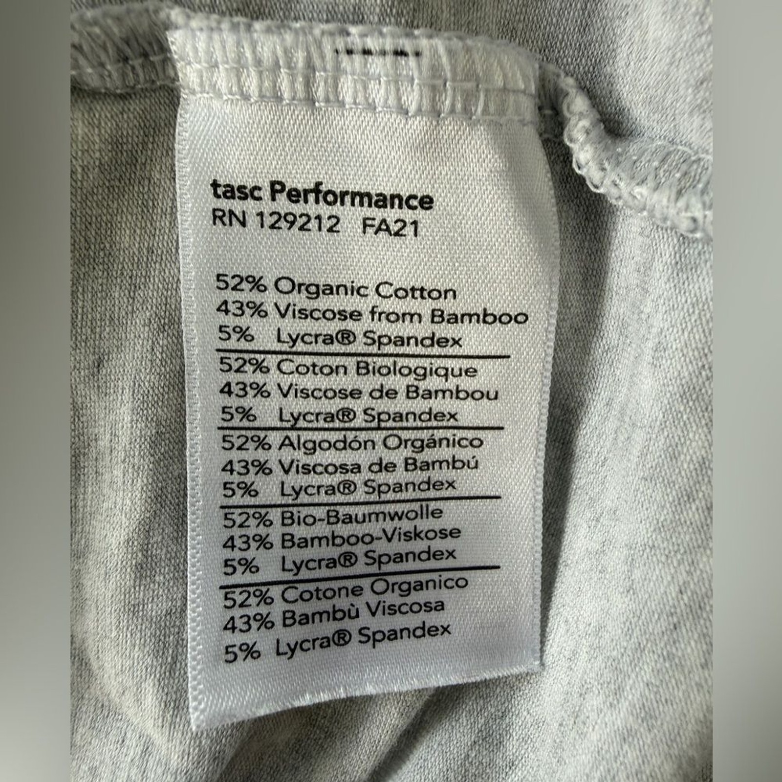 tasc Performance raglan t-shirt. Gray ~ Bamboo Cotton Blend ~ SUPER soft.