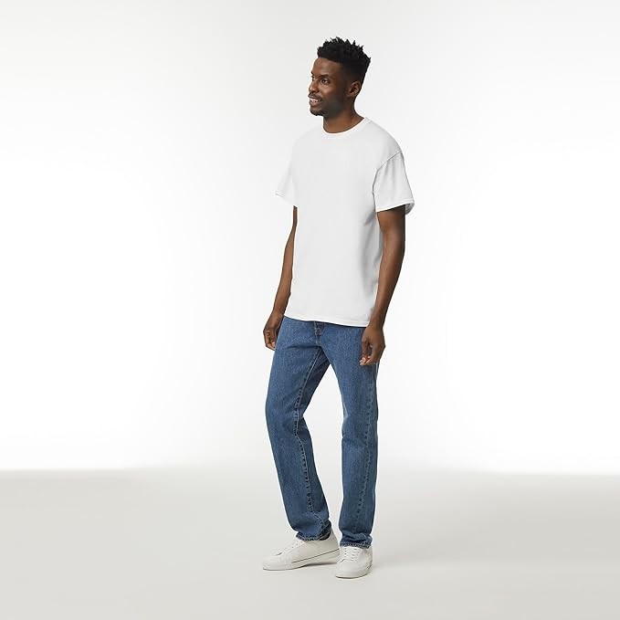 Gildan White Adult Heavy Cotton T-Shirt 5.3 oz T-Shirt ( LG ) 3 tees