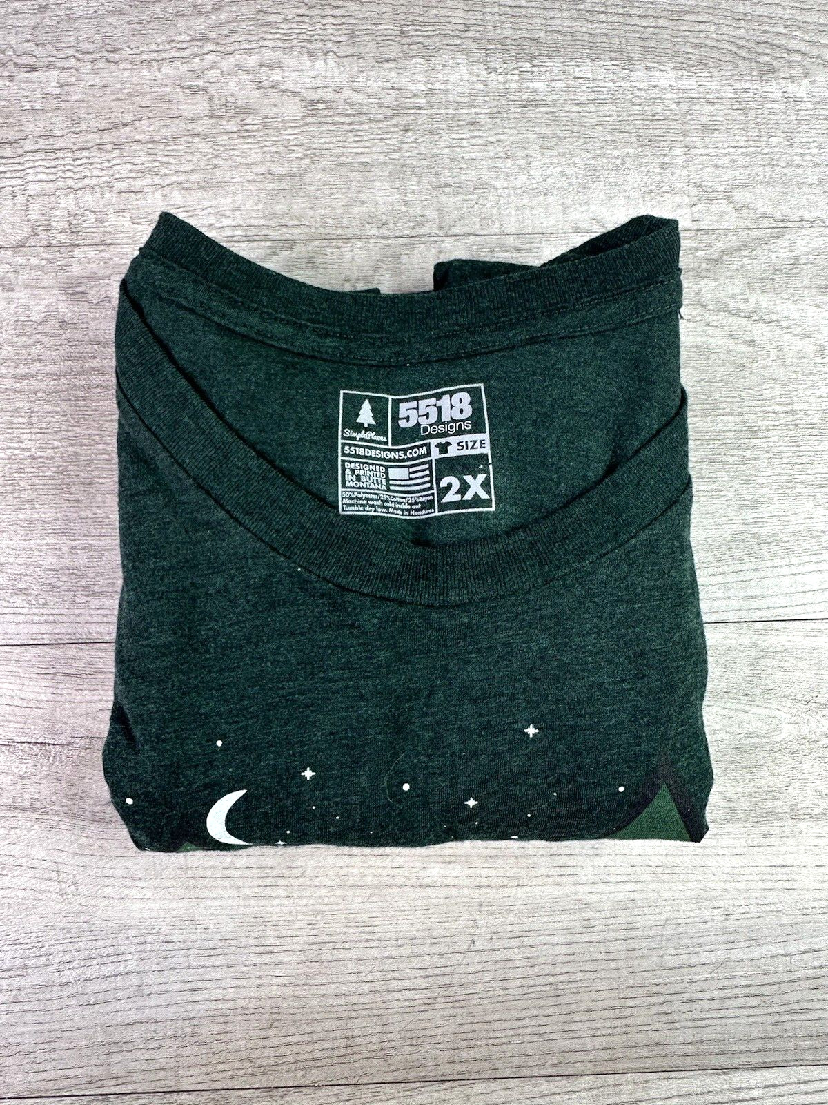 5518 Designs Mens 2XL Short Sleeve Shirt Cabin Life Dark Green