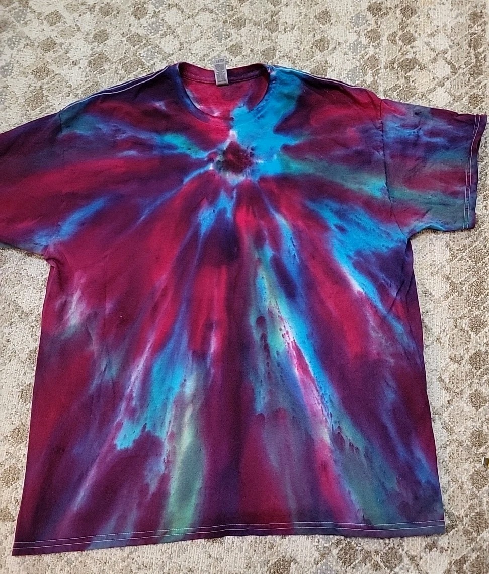Hand Tie Dyed T Shirt Men’s XL 100% Cotton Pre Washed ShortSleeve Gift #3
