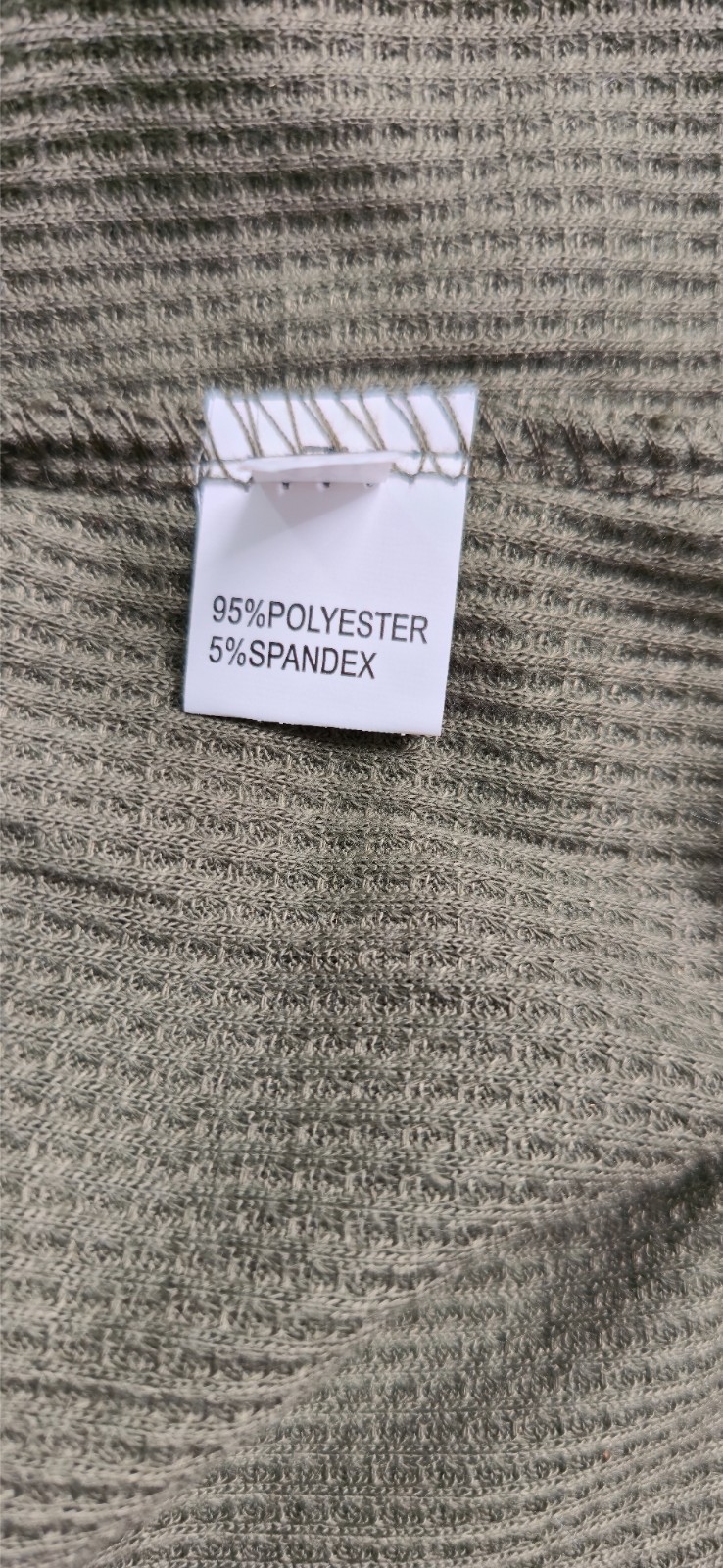 Men’s 4XL Olive Green Waffle Knit Long Sleeve Shirt Notch Neck Casual Thermal To