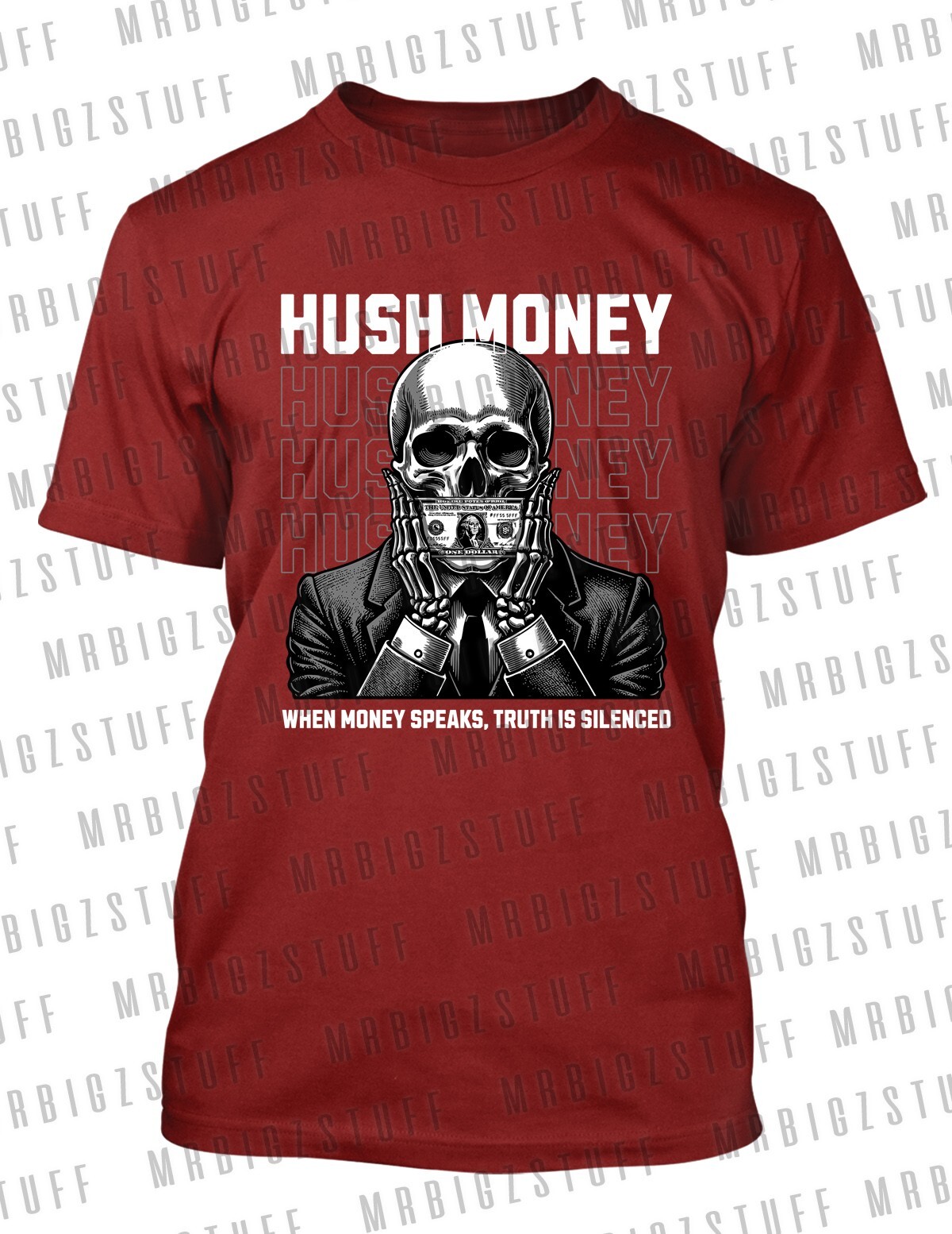 Mens 8XL Greystone Custom Big & Tall Tee Shirt Hush Money Streetwear Tshirt