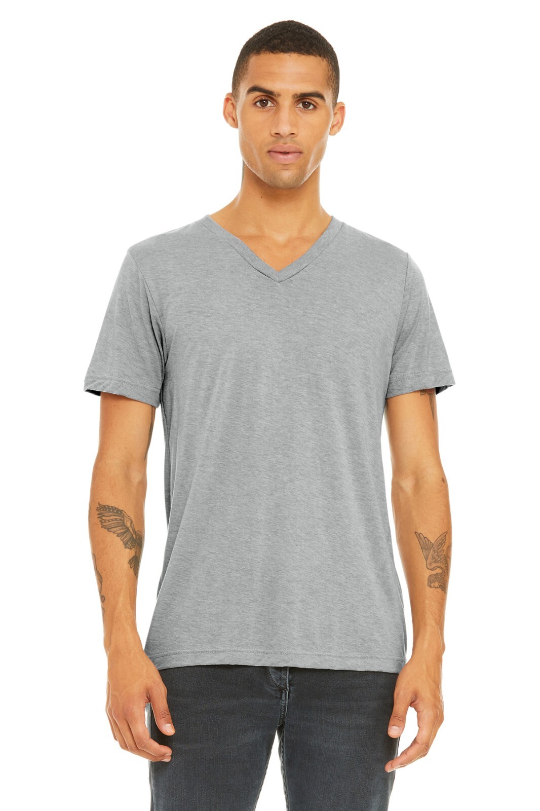 Bella + Canvas Unisex Short Sleeve Triblend Tee Stylish V Neck T Shirt – 3415