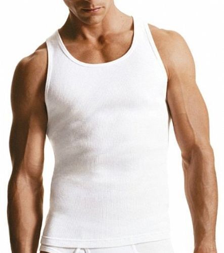 6-12 Piece White Men 100% Cotton Ribbed Tank Top A-Shirt Wife Beater Undershirts