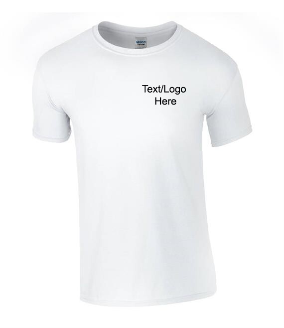 Personalised Custom Printed Crew Neck T-Shirt Work Wear Uniform Event Text Logo