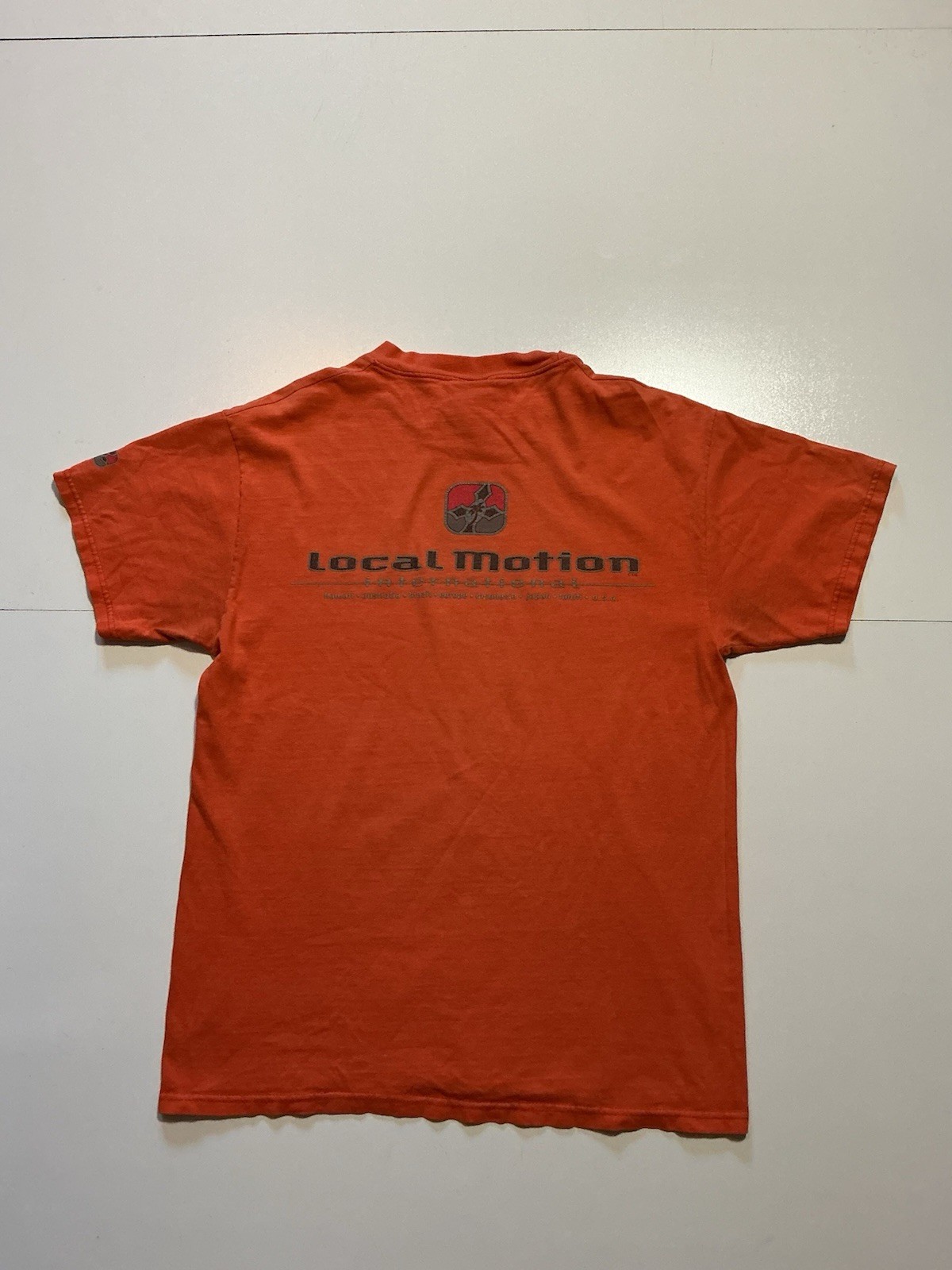 Vintage Local Motion International Hawaii Orange Surf Graphic S/S T-Shirt Sz. M