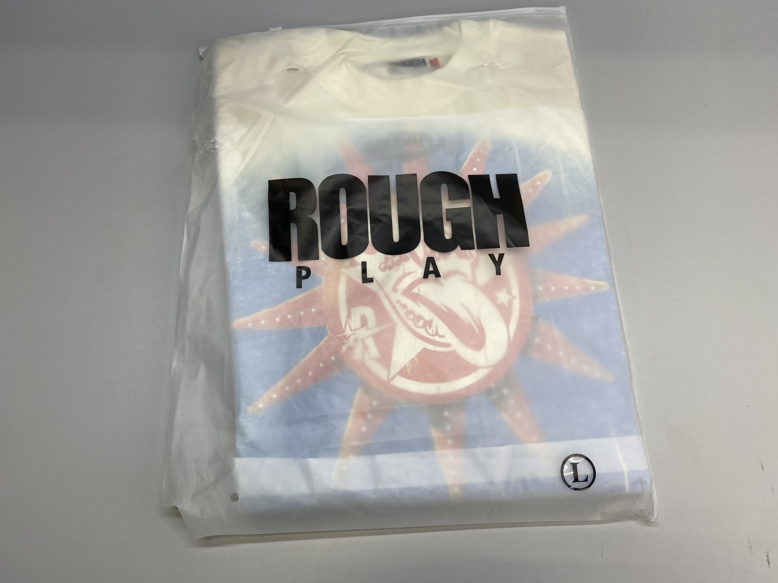 RoughPlay Unisex T-Shirt Beige/Multi Size L SunShower Long Sleeve Graphic Print