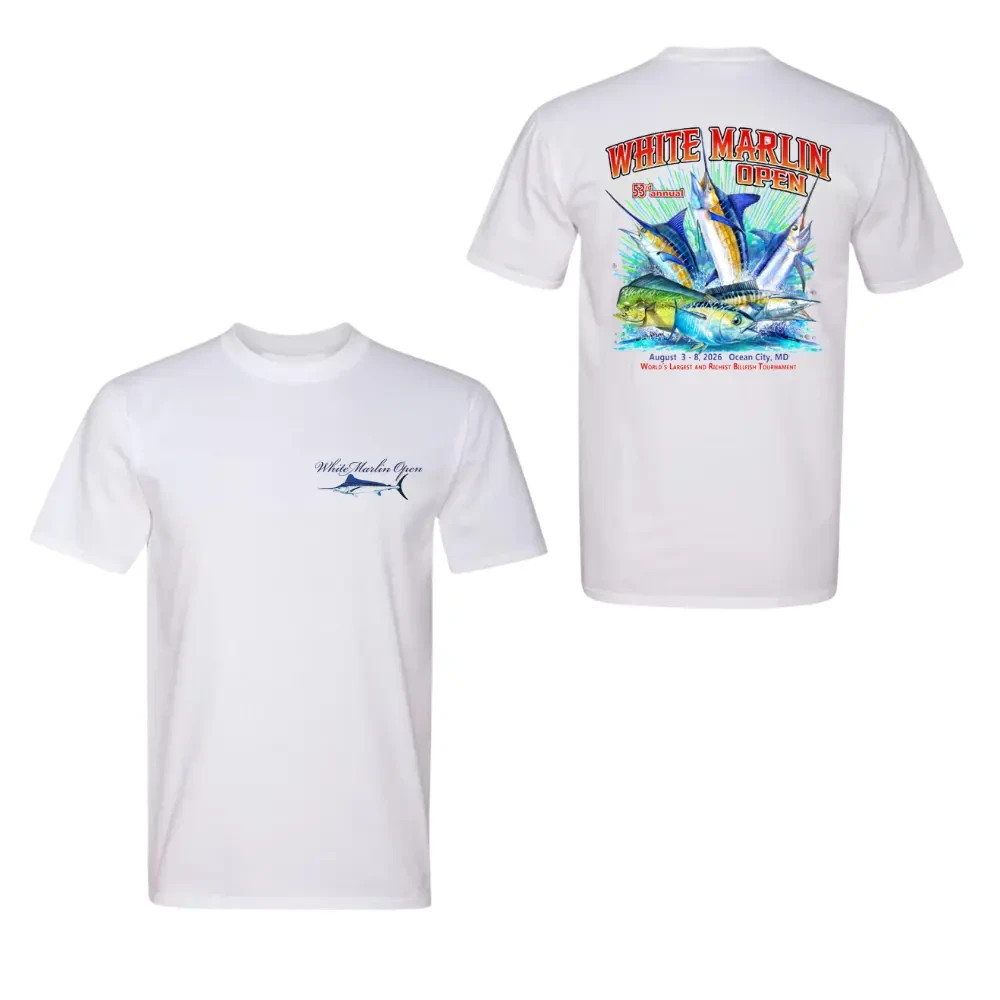 White Marlin Open 2026 Fishing T-Shirt – Ocean City Tournament Graphic Tee