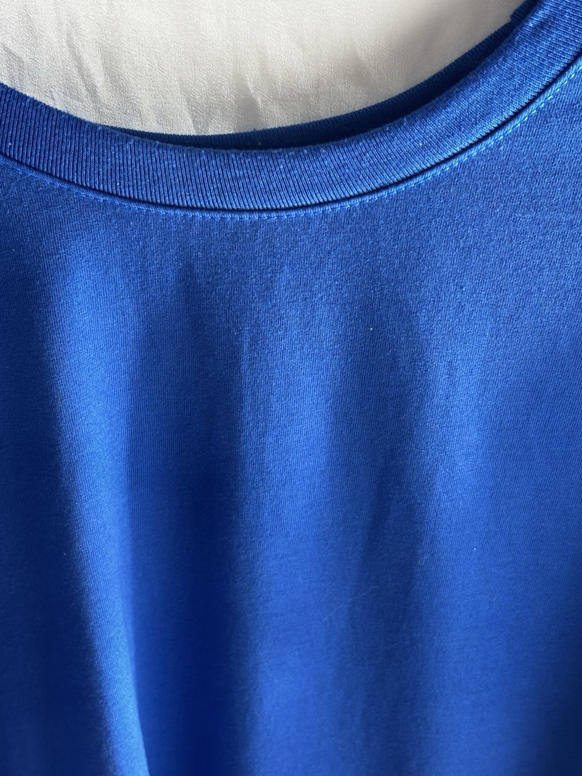Mens Pullover T- Shirt Bright Blue Polyester Easy Care Unbranded No SIZE READ
