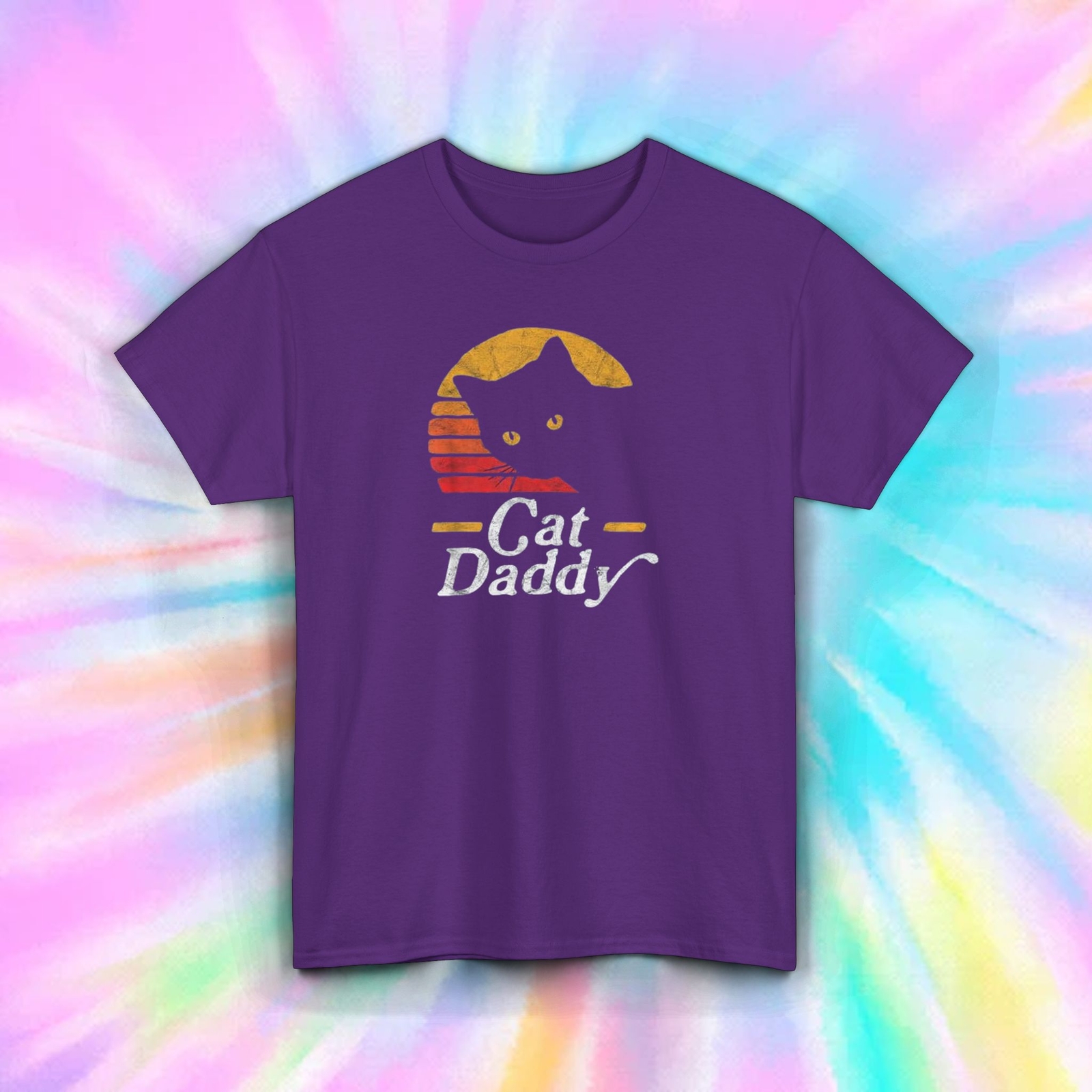Cat Daddy Funny Retro Pet Lover Father Gift Graphic T-Shirt S-5XL