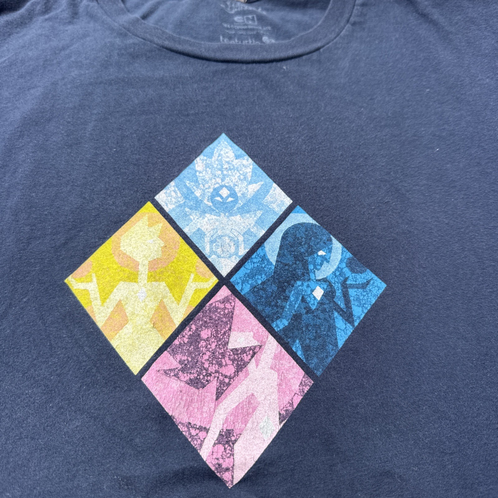 Steven Universe Shirt Size 3XL Blue Crystal Gems Garnet Amethyst Pearl Fade
