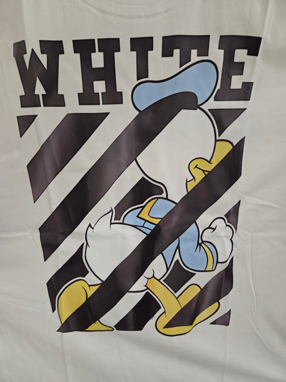 Off-White X Donald Graphic Print White T-Shirt Cotton Regular Fit S/M/L/XL