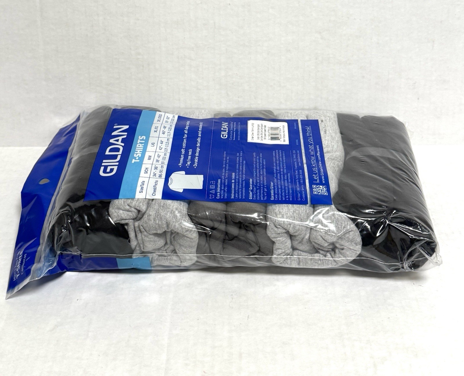 Gildan Men’s Crew T-Shirts Multipack Style G1100 Assorted 5-Pack, X-Large 46-48
