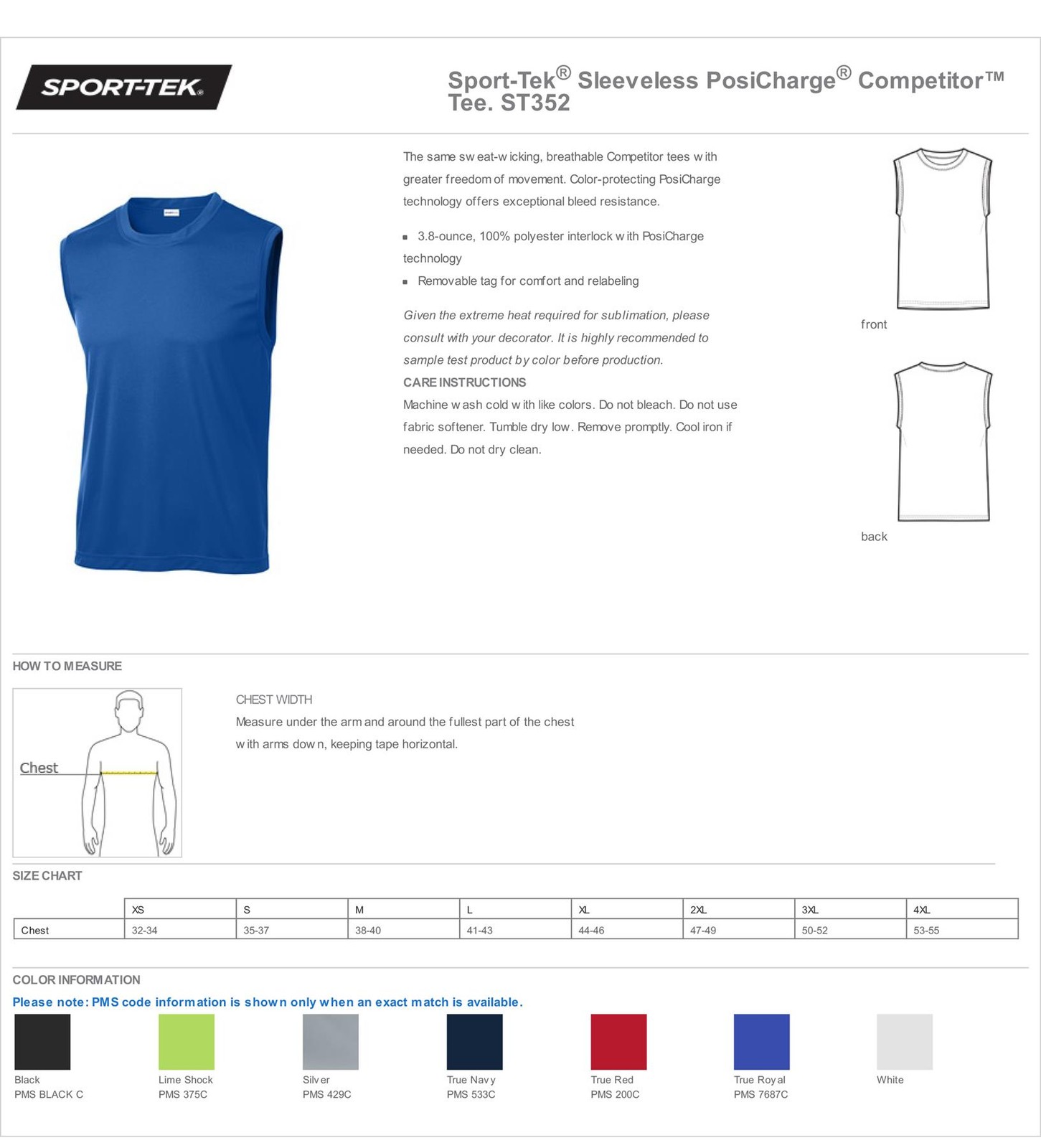 Sport-Tek Mens Sleeveless Dri-Fit Competitor Moisture Wicking T-Shirt ST352