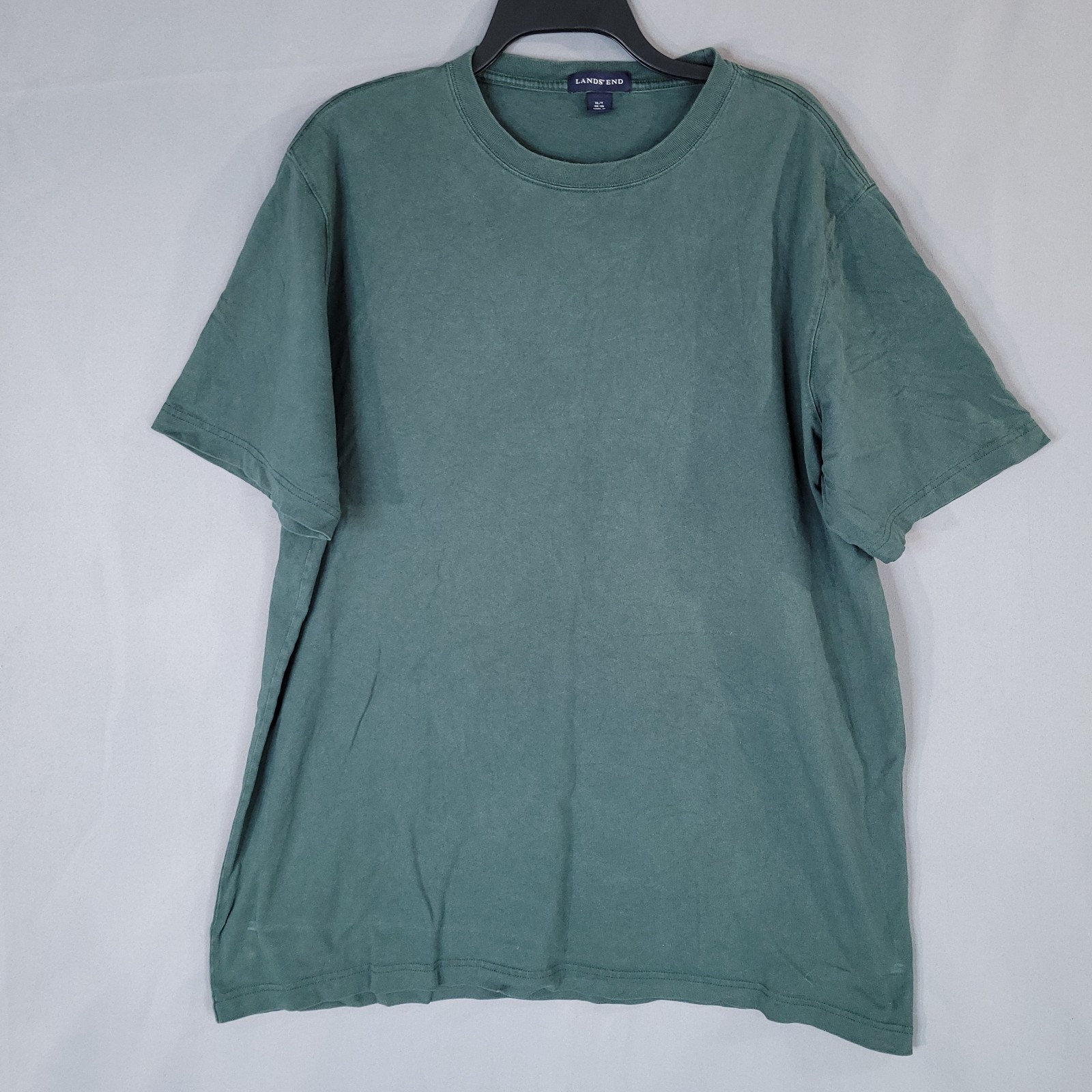 Lands’ End Men’s T-Shirt Green XL/T Cotton Crew Neck Machine Washable
