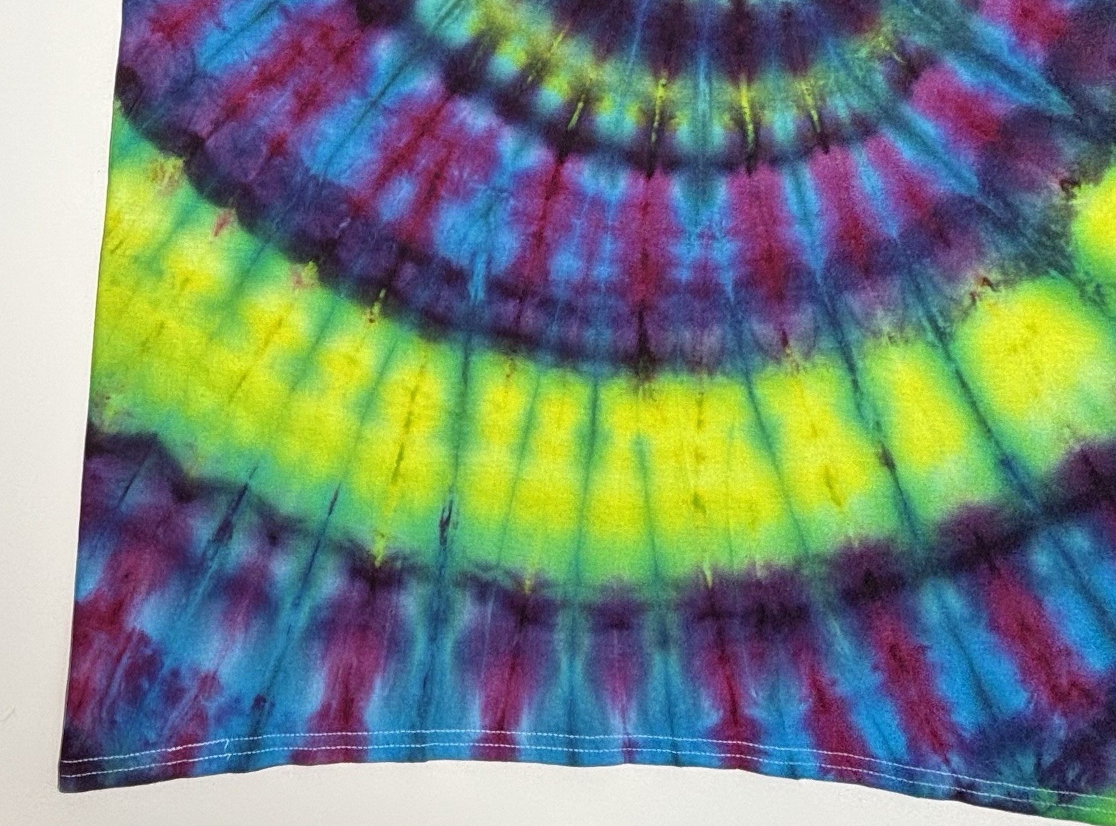 Handmade Tie Dye Adult T-Shirt XXL Multicolor Spiral Long Length George Tee NEW