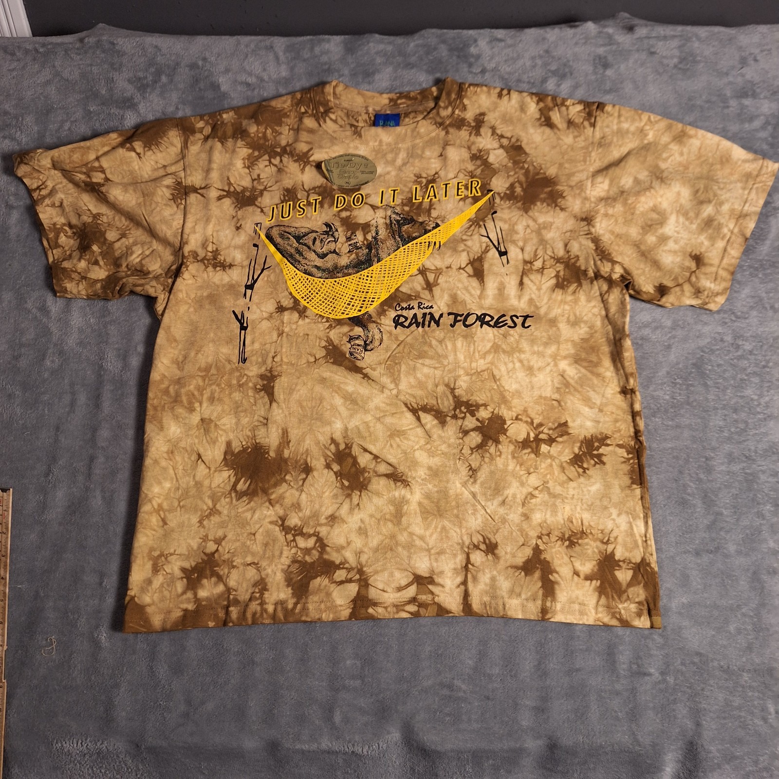 Vintage Rana Tropic T-Shirt XL Costa Rica Rain Forest Sloth Just Do It Later