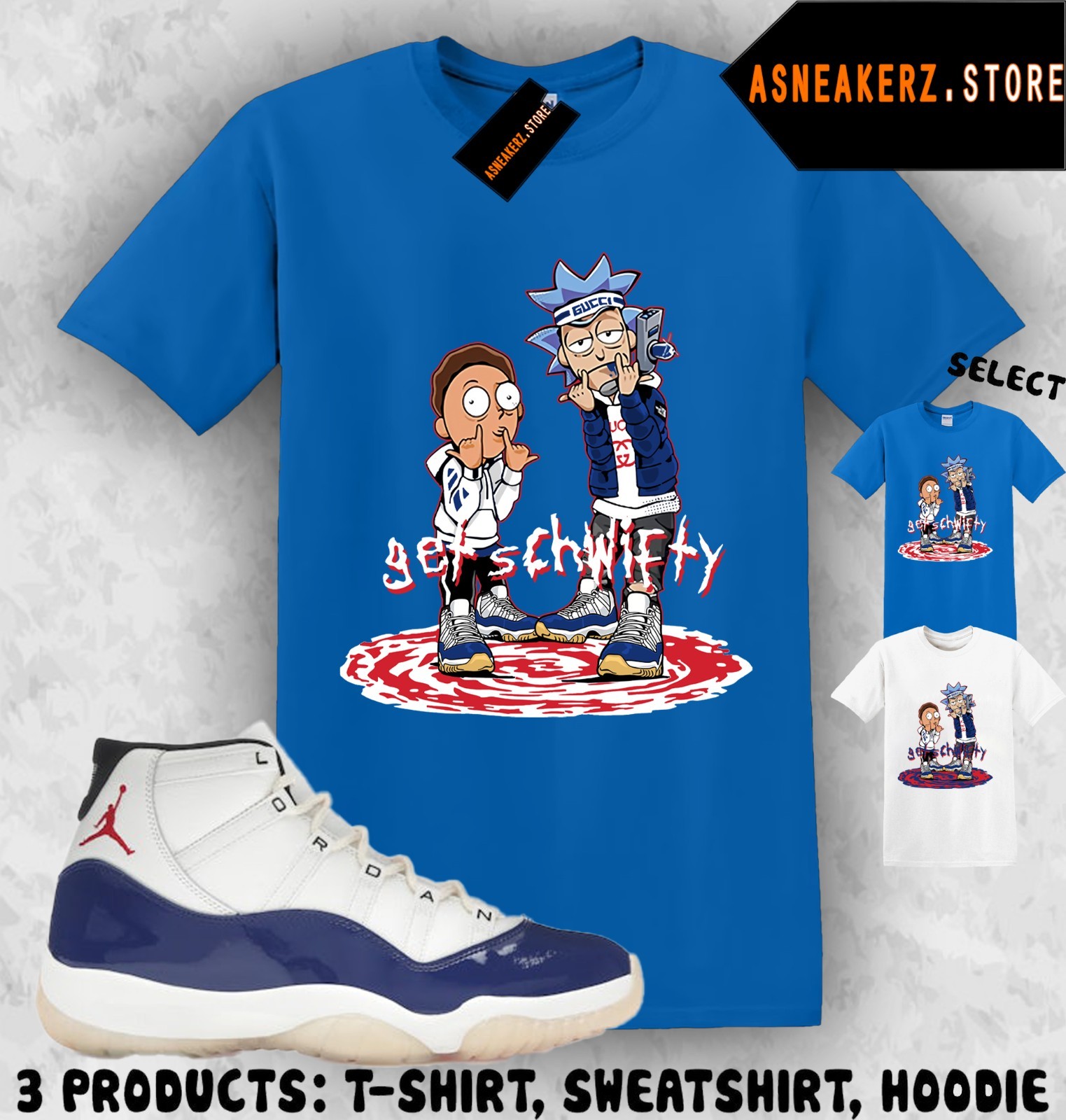 Tee Shirt Matching AJ 11 Rare Air 2025 To Match Sneaker Get Schwifty T-Shirt