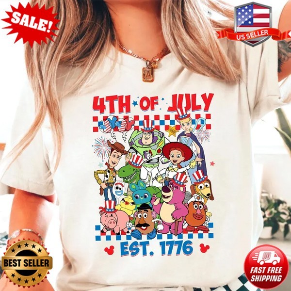 Toy Story 4th of July 2026 Shirt America Story to 250th and Beyond T-Shirt S-3XL