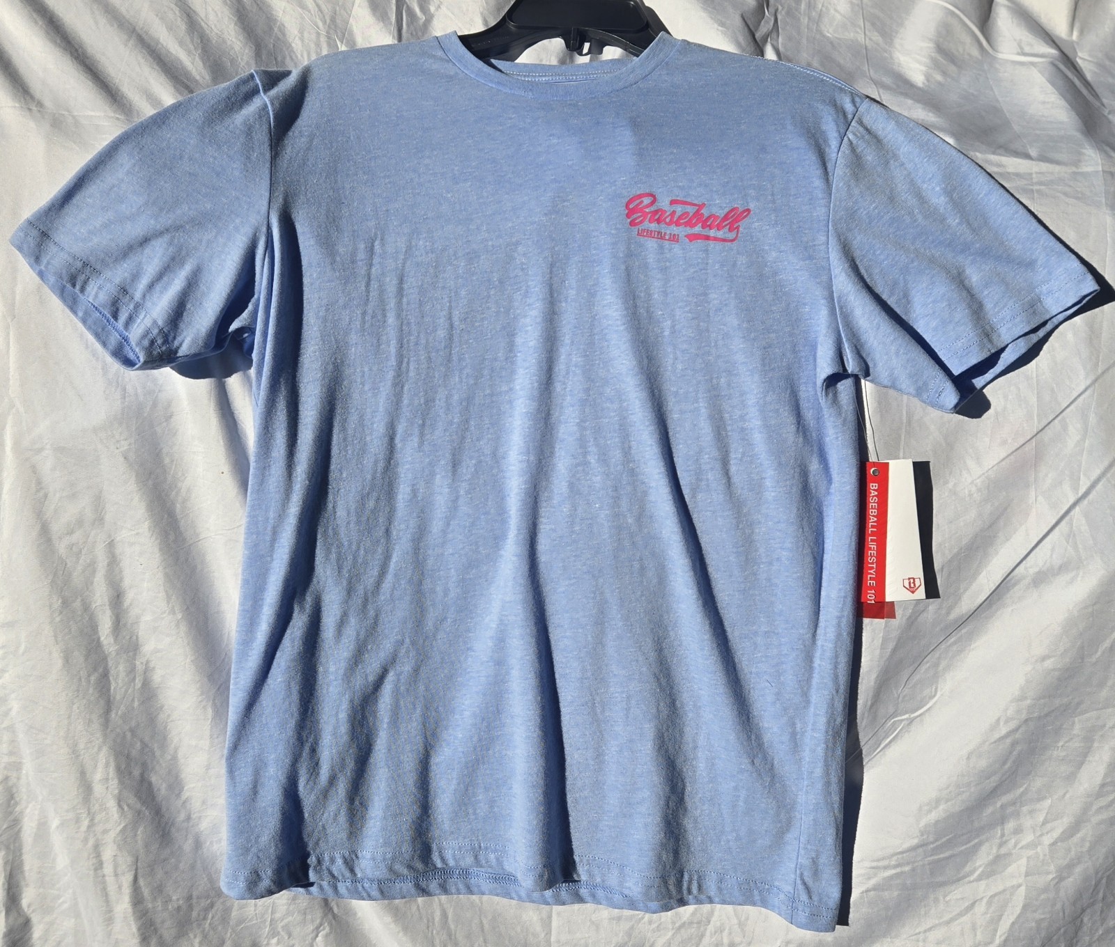 NEW Adult Small BL101 Baseball Lifestyle 101 Blue & Pink Established 2016 Shirt