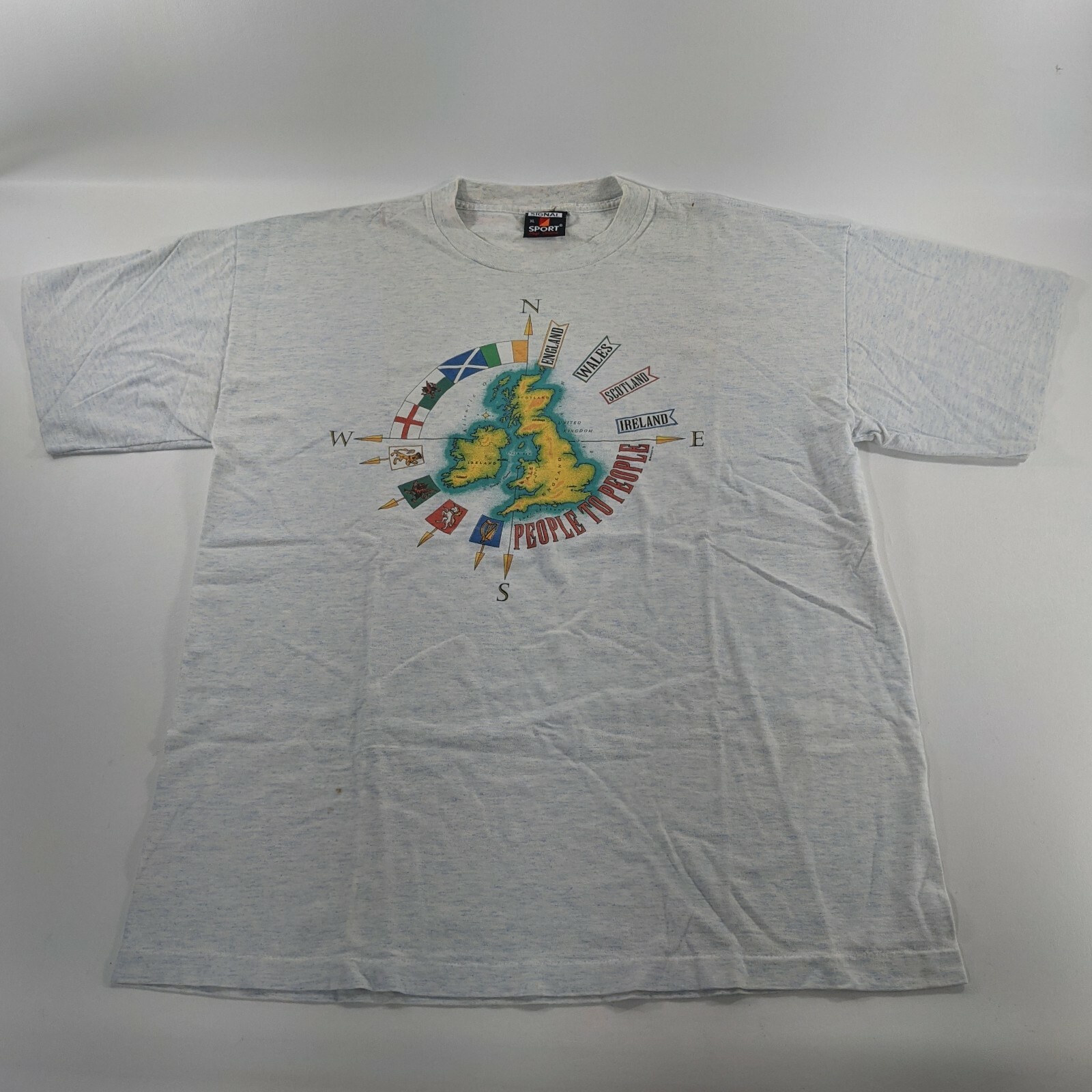 Vtg Signal Sports People to People United Kingdom Ireland T Shirt Size XL
